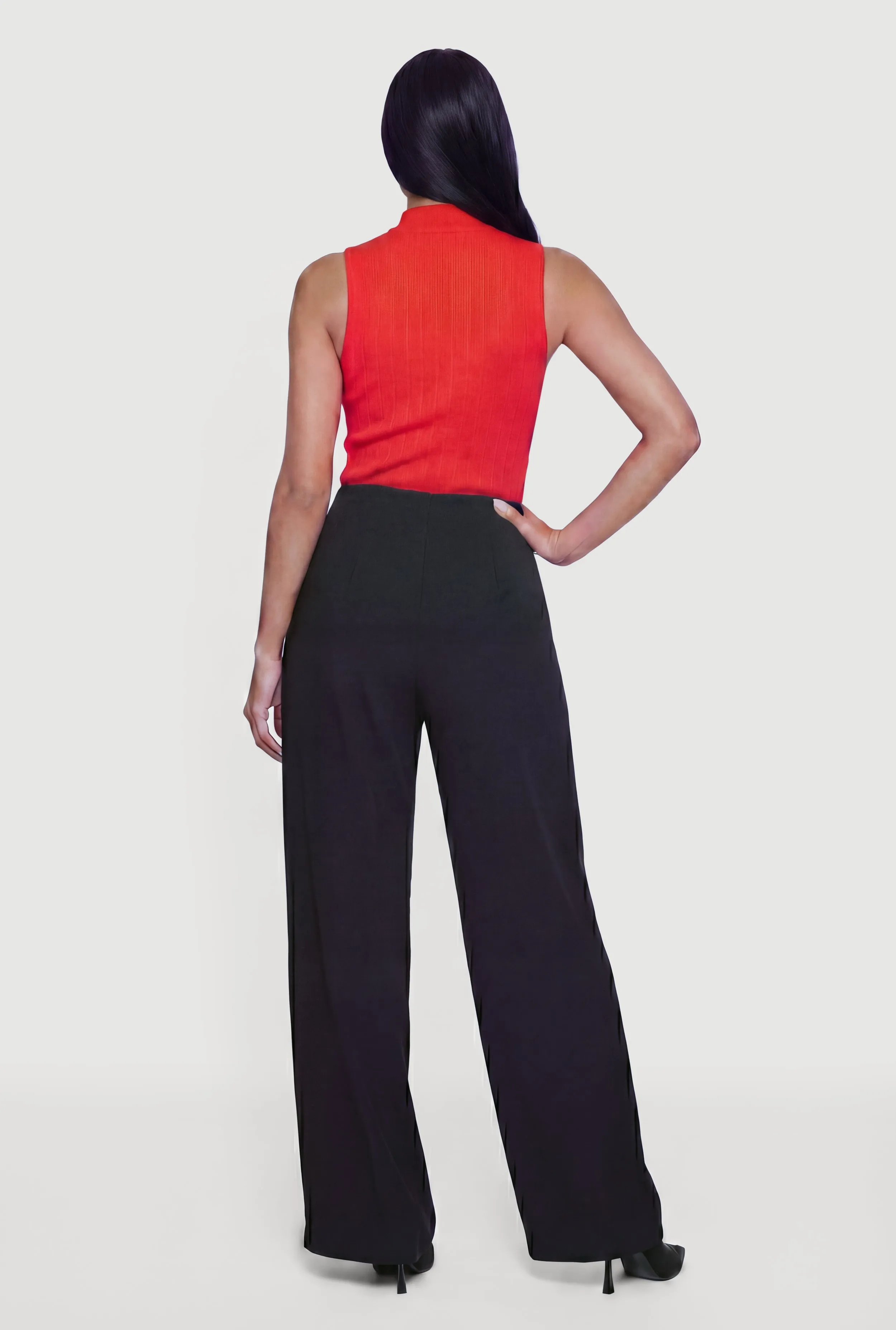 Crepe Knit Pleated Pull On Dress Pants sold by Rainbow product image thumbnail 5