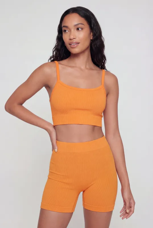 Seamless Ribbed Knit Sports Bra made by Rainbow