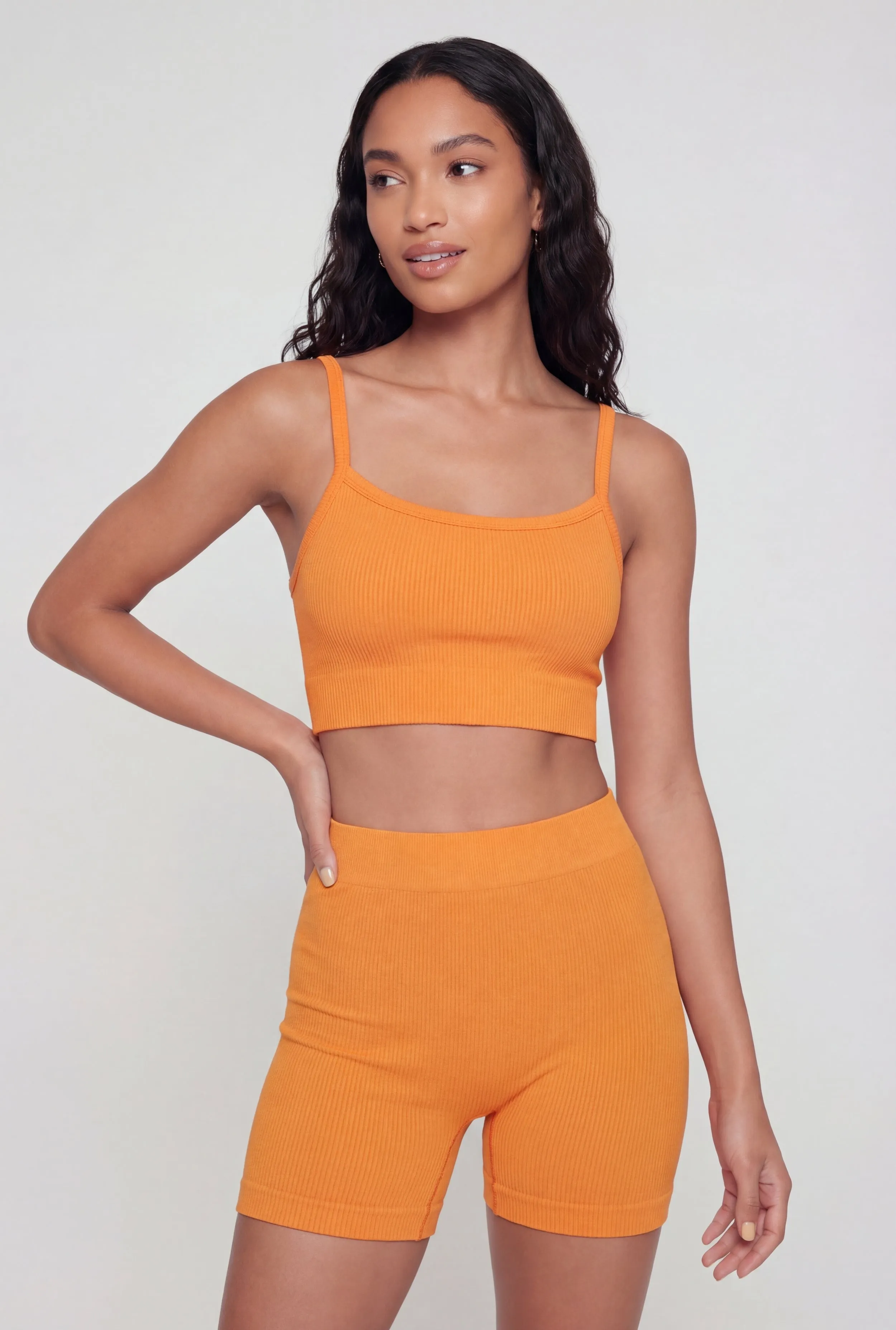 Seamless Ribbed Knit Sports Bra sold by Rainbow