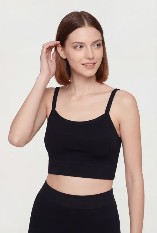 Seamless Ribbed Knit Sports Bra made by Rainbow