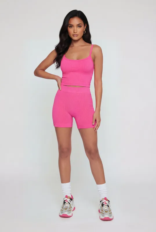 Seamless Rib Knit Shorts made by Rainbow