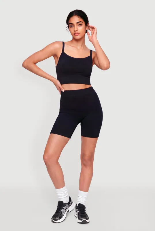Seamless Rib Knit Shorts made by Rainbow