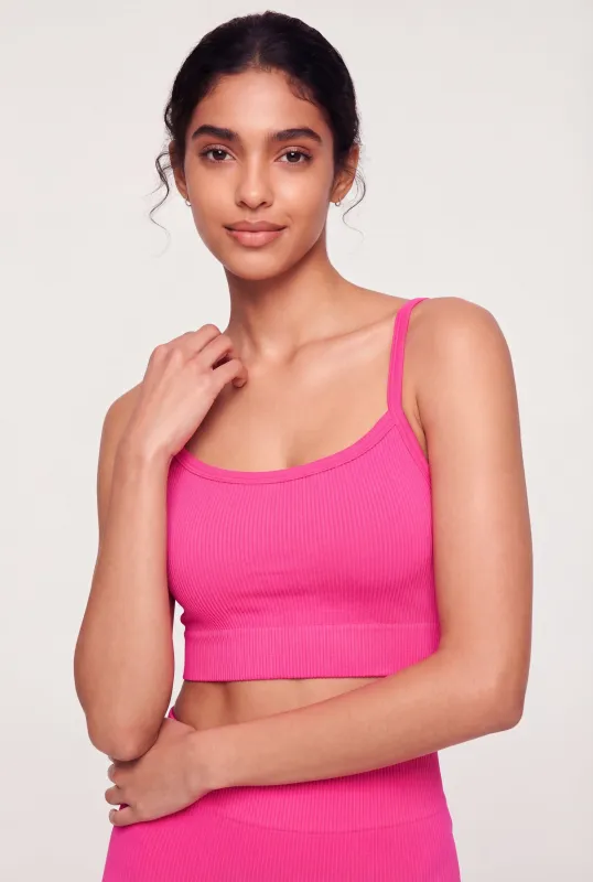 Seamless Ribbed Knit Sports Bra made by Rainbow