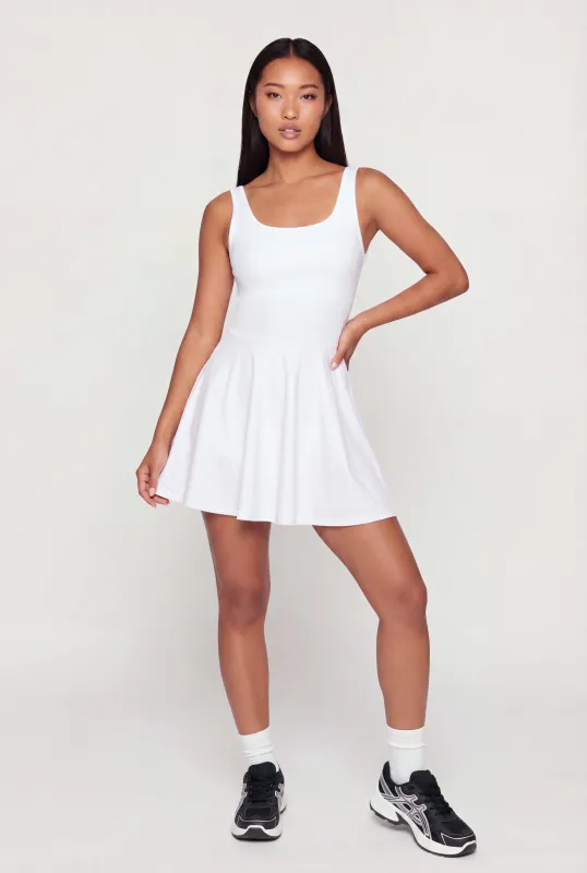 Scoop Neck Tennis Dress with Pocket Shorts made by Rainbow