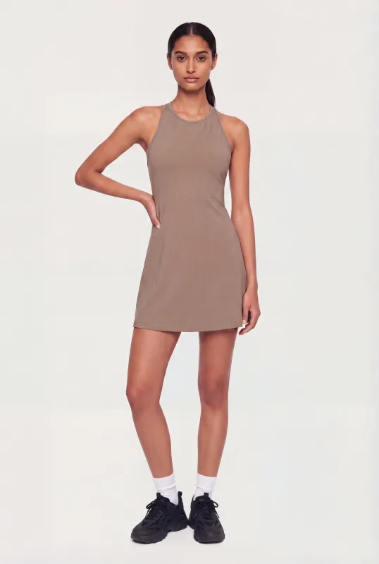 Keyhole Detail Cross Back Tennis Dress with Shorts Lining made by Rainbow