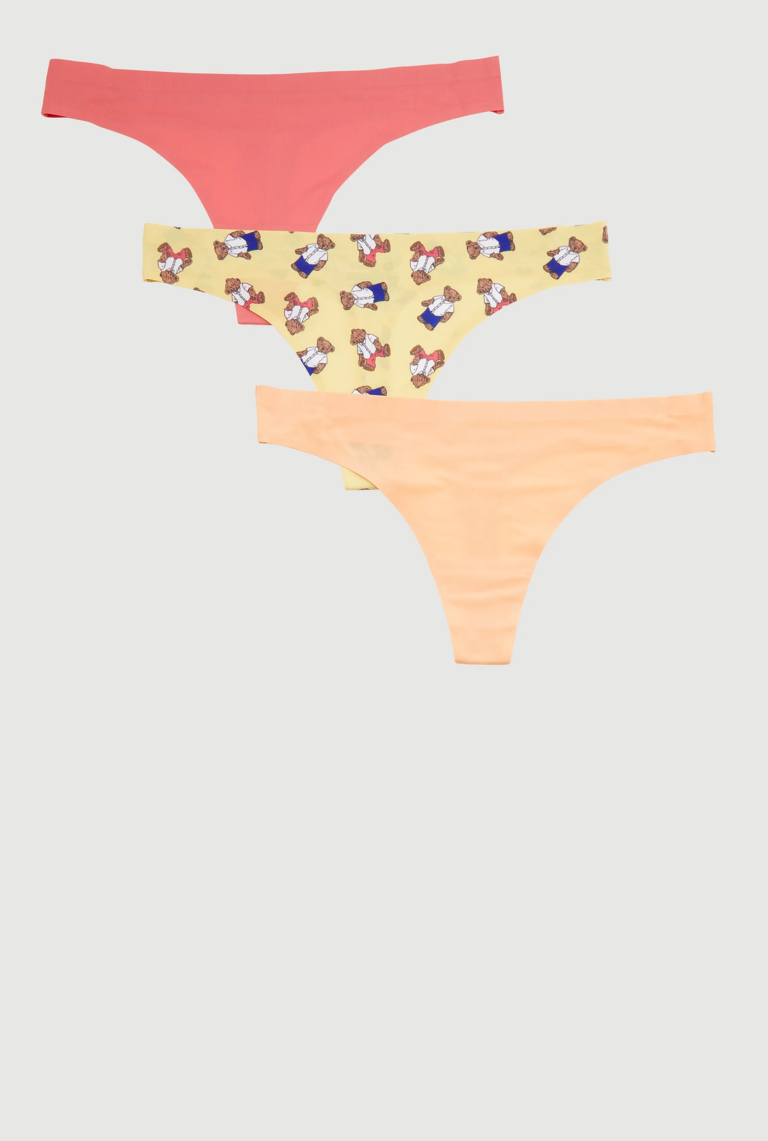 Teddy Bear Print Thong 3 Pack sold by Rainbow