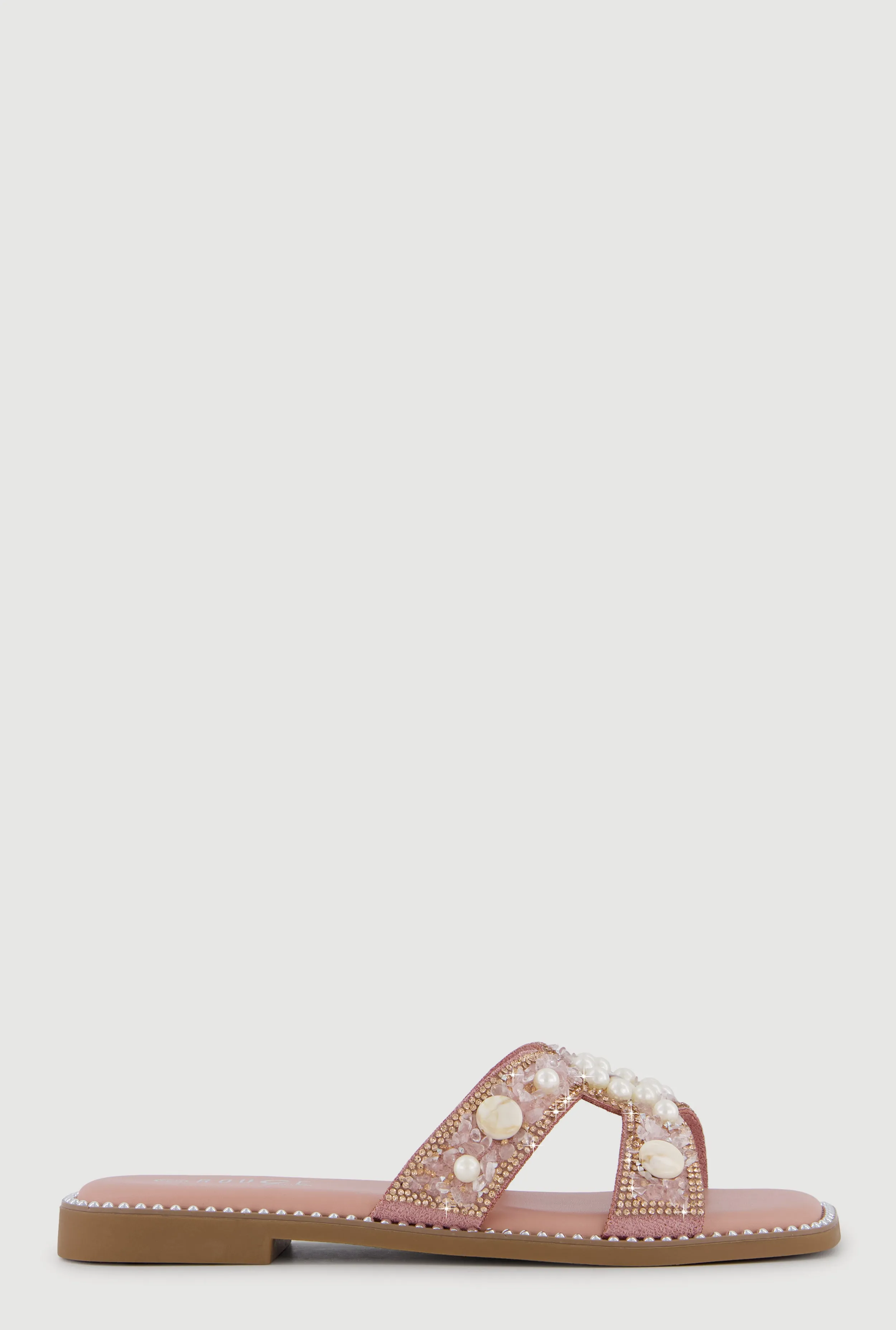 Rhinestone Faux Pearl Beaded H Band Sandals sold by Rainbow product image thumbnail 2