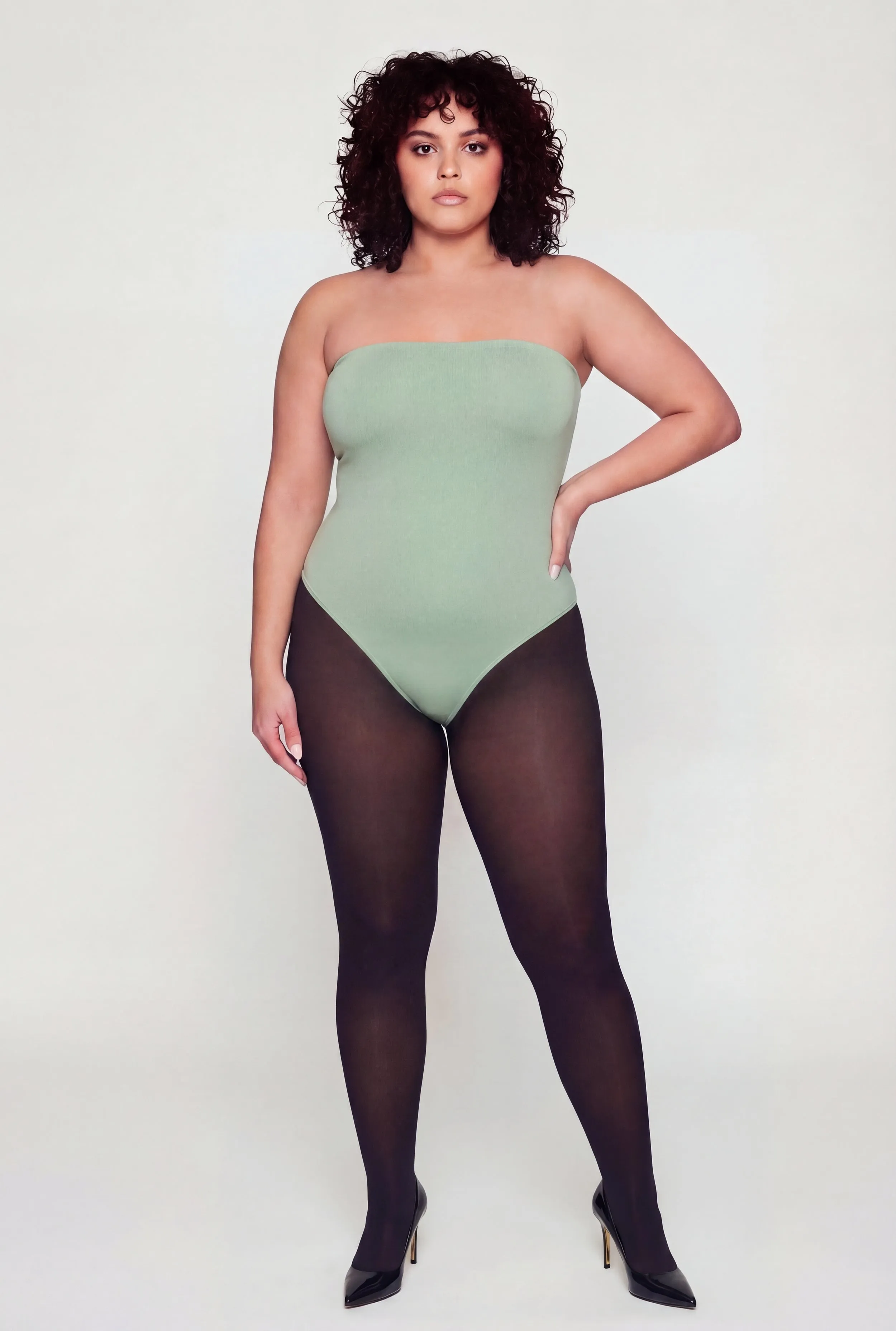Plus Size Solid Tube Bodysuit sold by Rainbow product image thumbnail 4