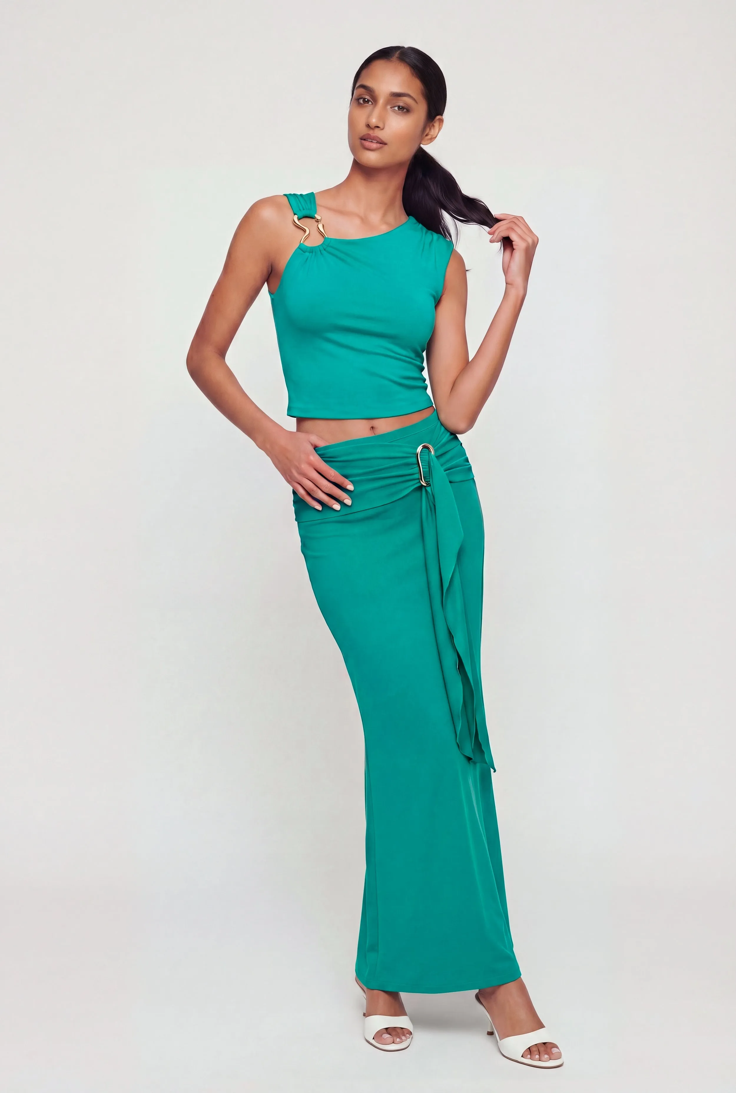 Belted Front High Waisted Maxi Skirt sold by Rainbow product image thumbnail 2