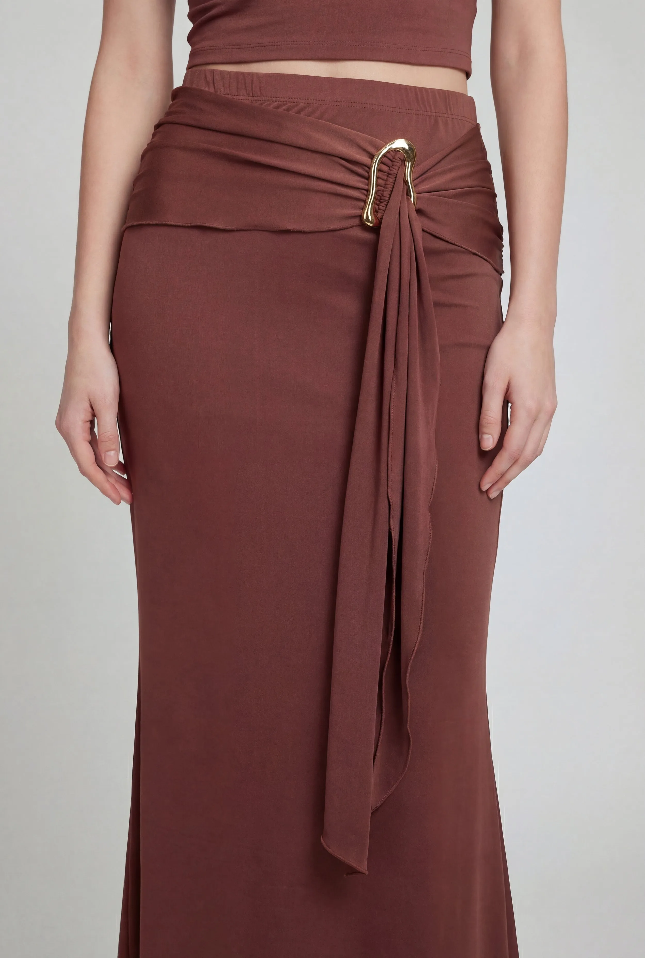 Belted Front High Waisted Maxi Skirt sold by Rainbow product image thumbnail 3