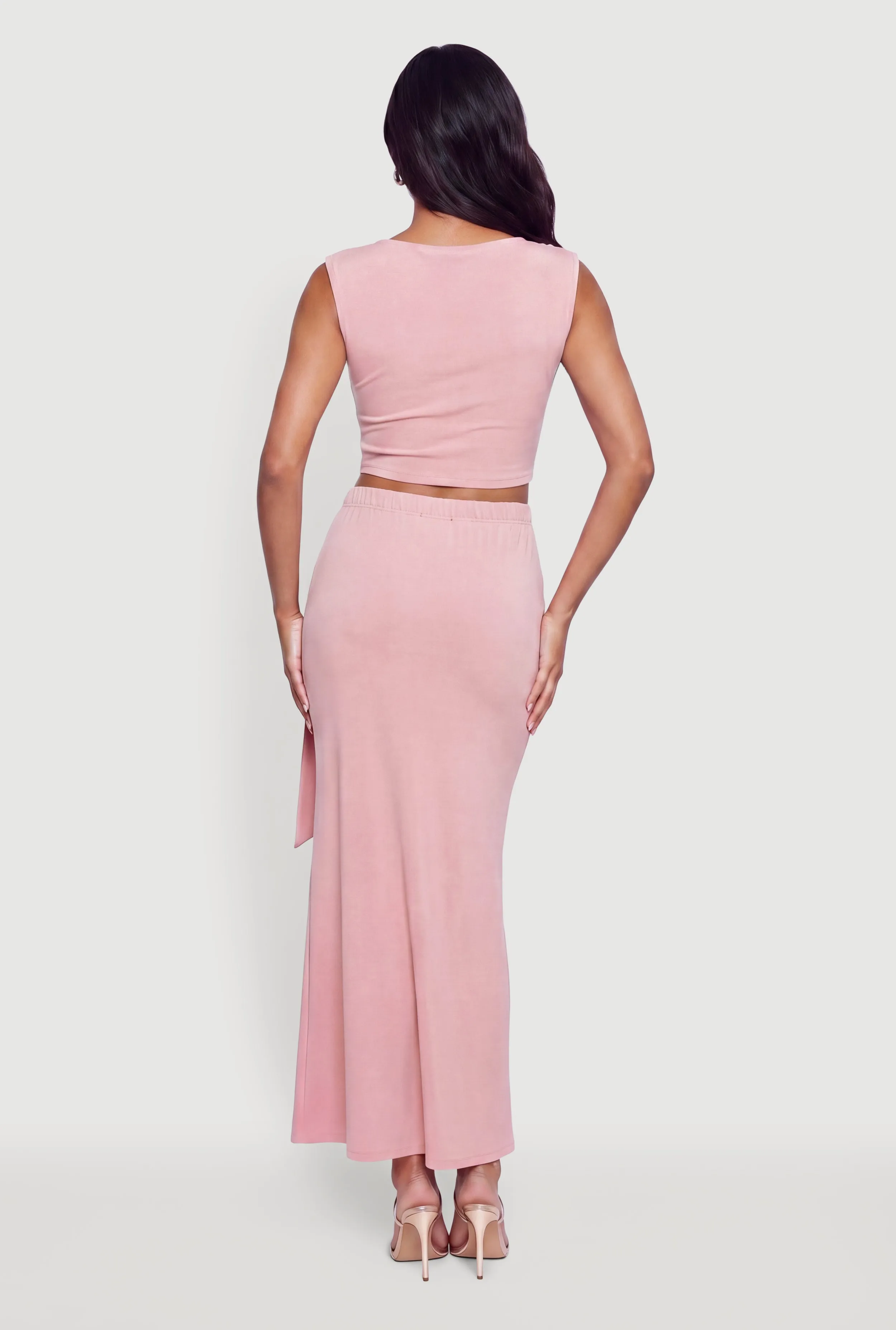 Belted Front High Waisted Maxi Skirt sold by Rainbow product image thumbnail 5