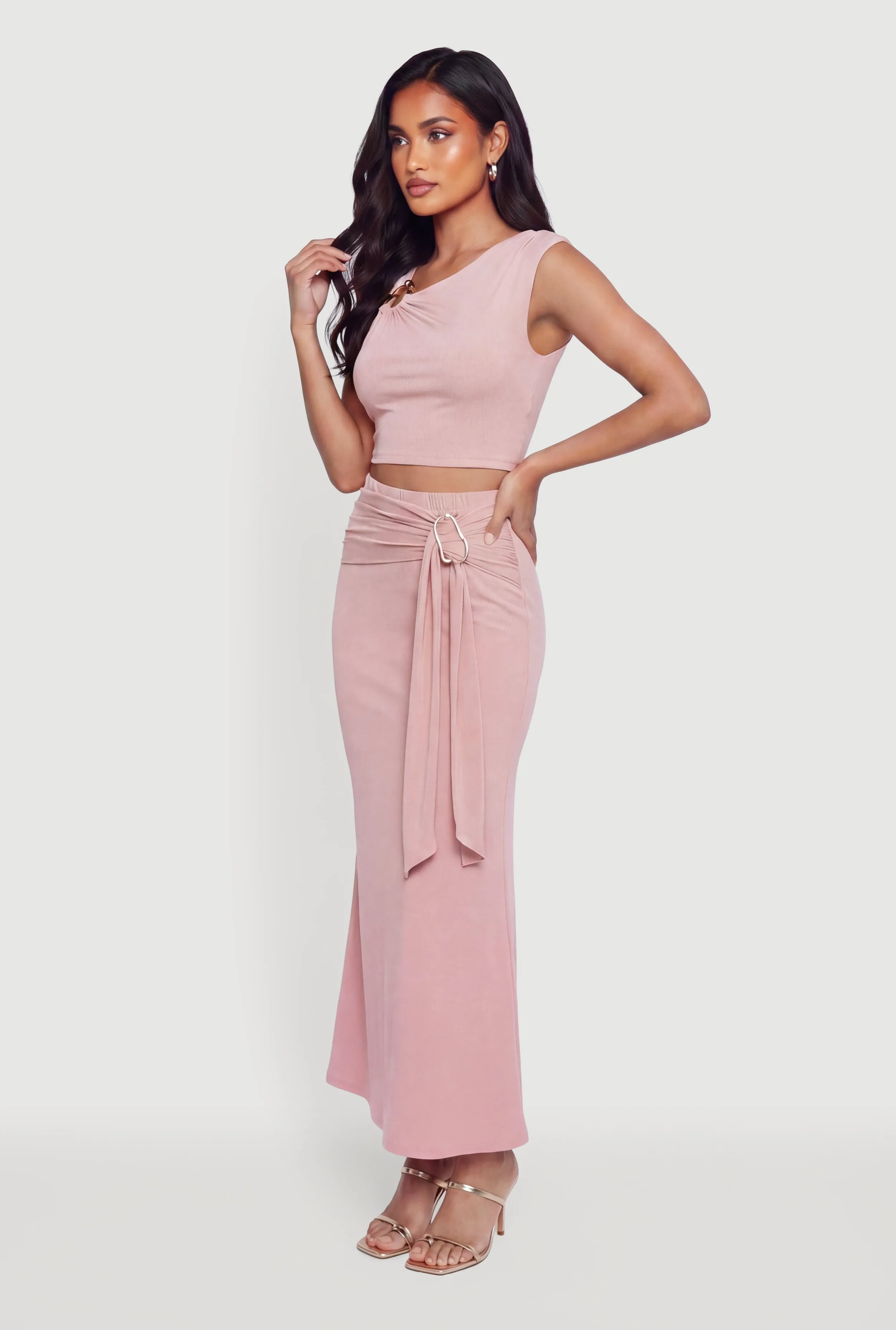 Belted Front High Waisted Maxi Skirt sold by Rainbow product image thumbnail 2
