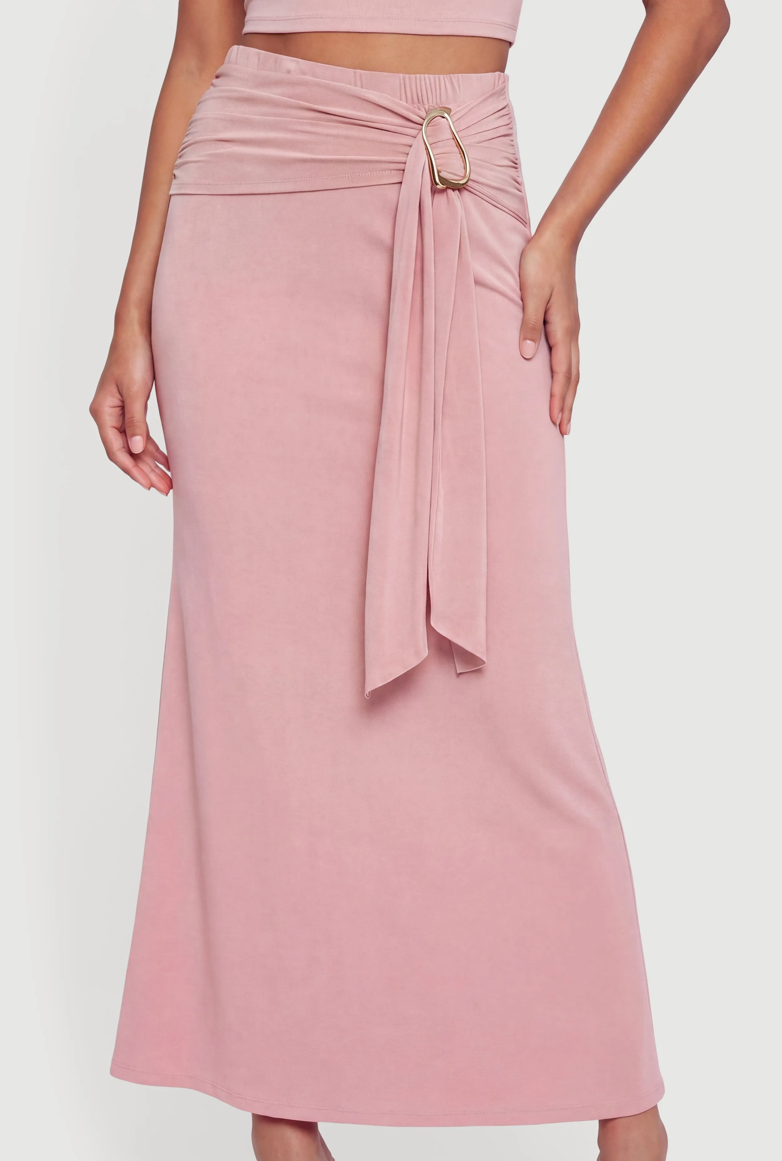 Belted Front High Waisted Maxi Skirt sold by Rainbow product image thumbnail 3