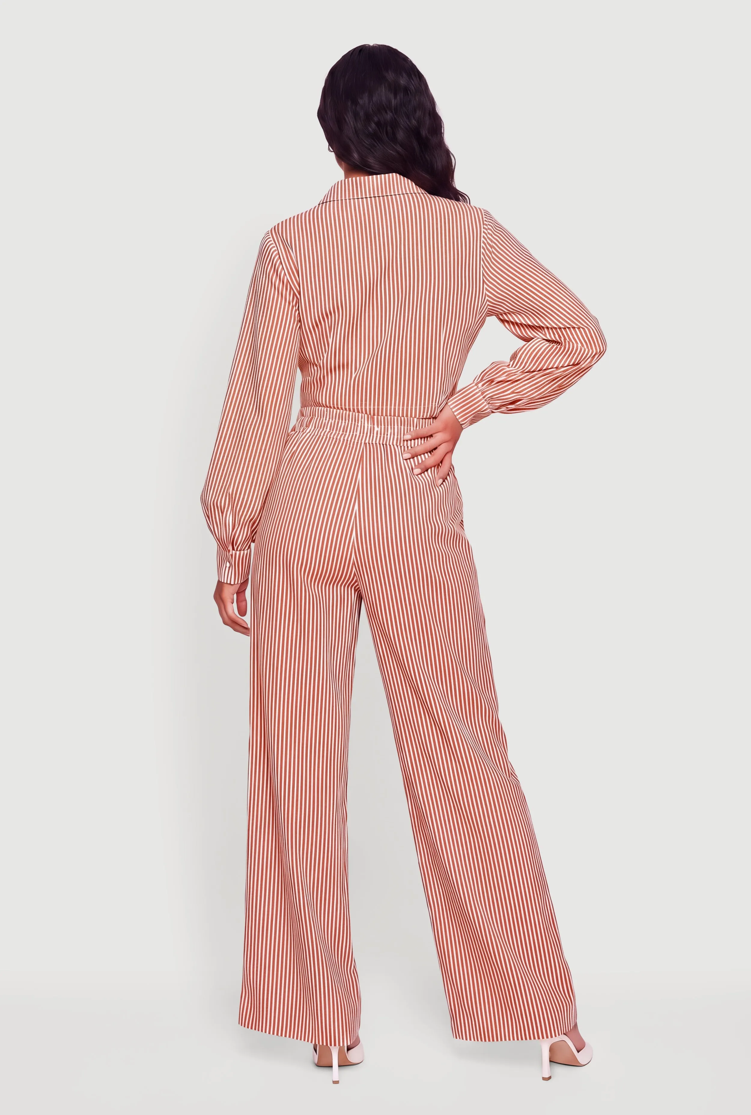 Striped High Waisted Wide Leg Casual Pants sold by Rainbow product image thumbnail 5