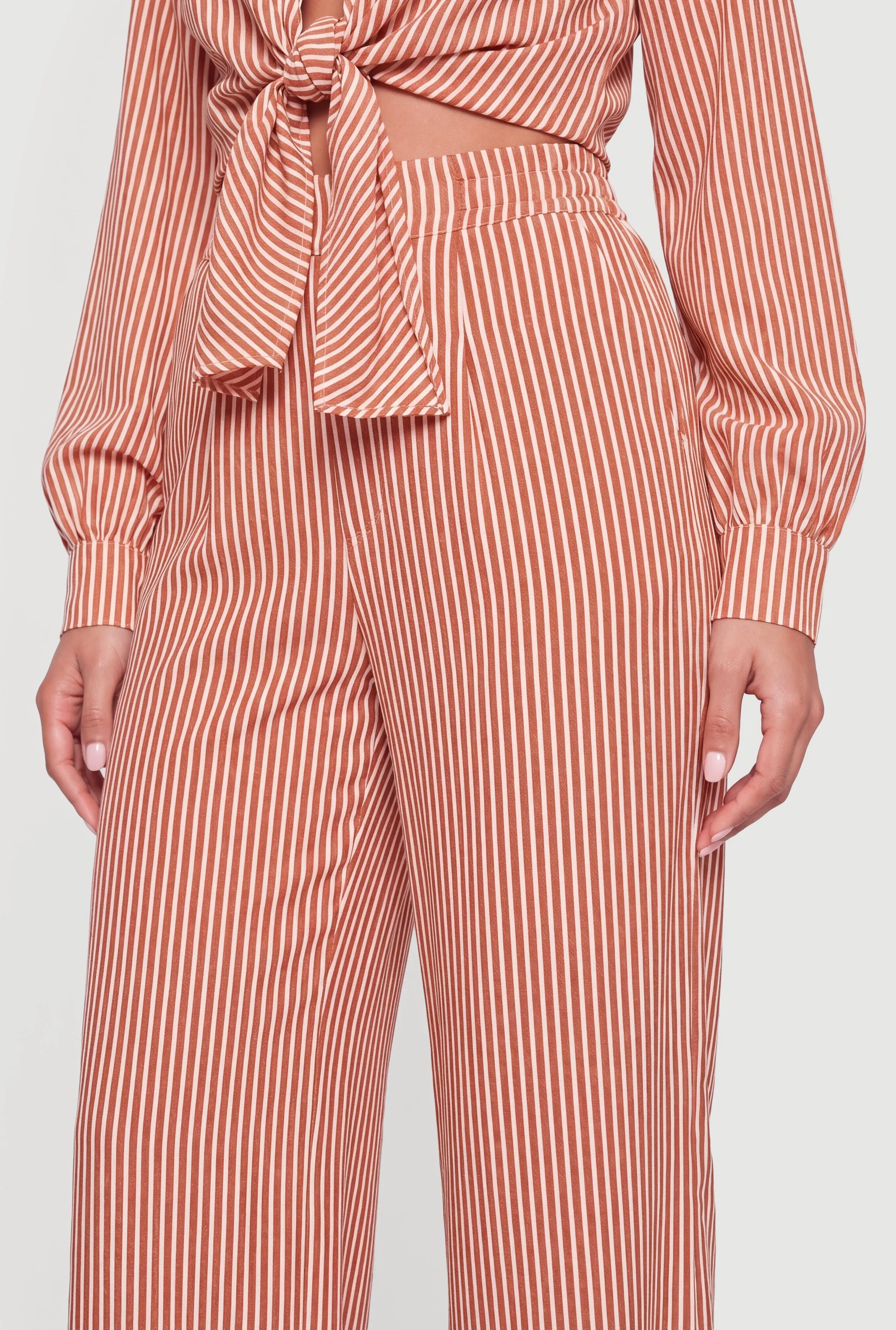Striped High Waisted Wide Leg Casual Pants sold by Rainbow product image thumbnail 3