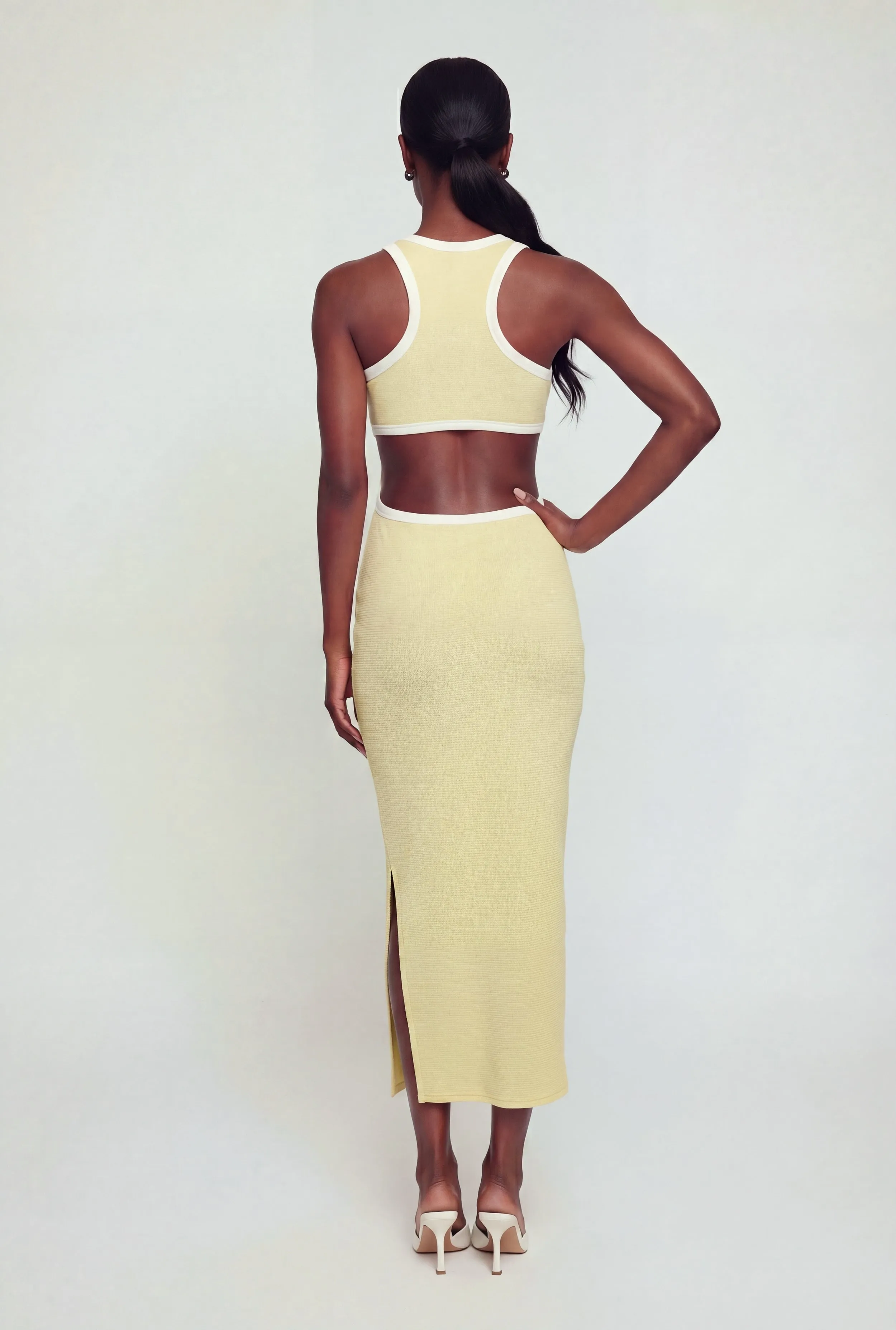 Contrast Trim Keyhole Detail Racerback Maxi Dress sold by Rainbow product image thumbnail 5