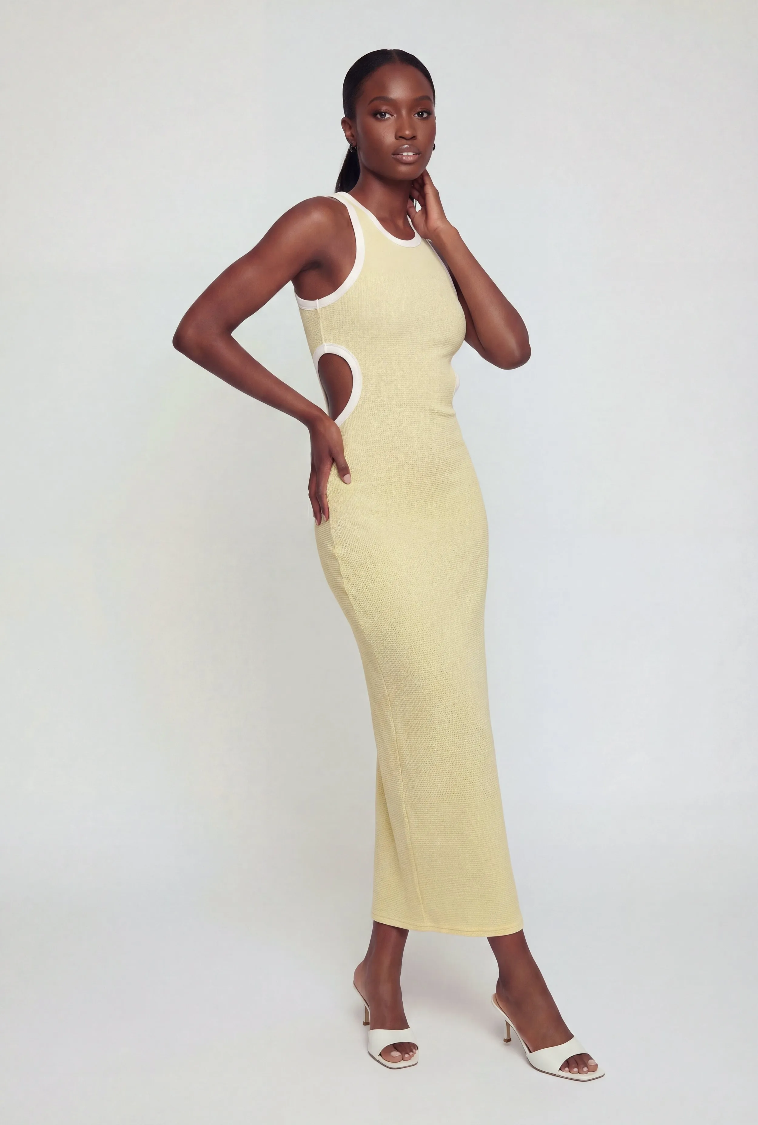 Contrast Trim Keyhole Detail Racerback Maxi Dress sold by Rainbow product image thumbnail 2