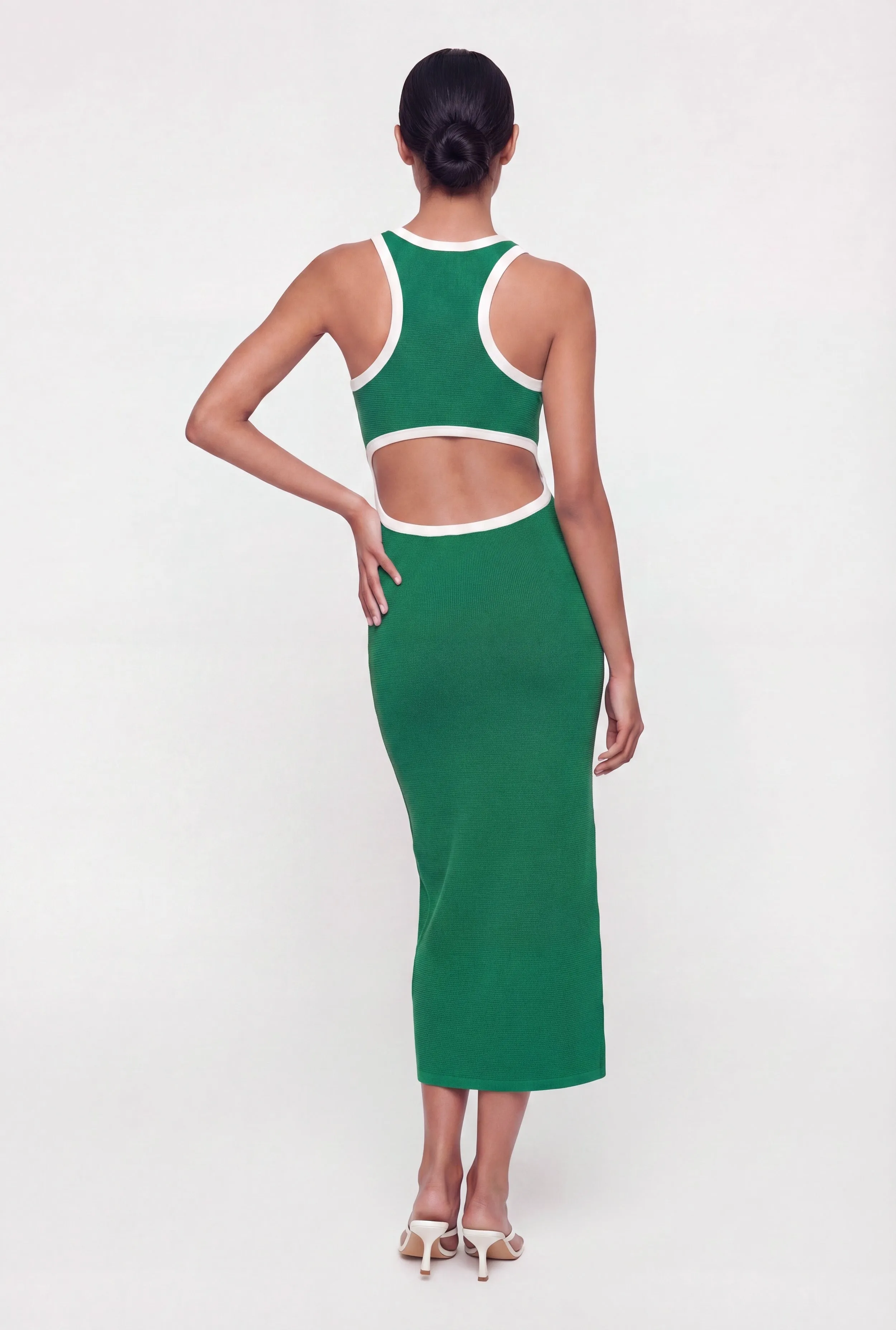 Contrast Trim Keyhole Detail Racerback Maxi Dress sold by Rainbow product image thumbnail 5