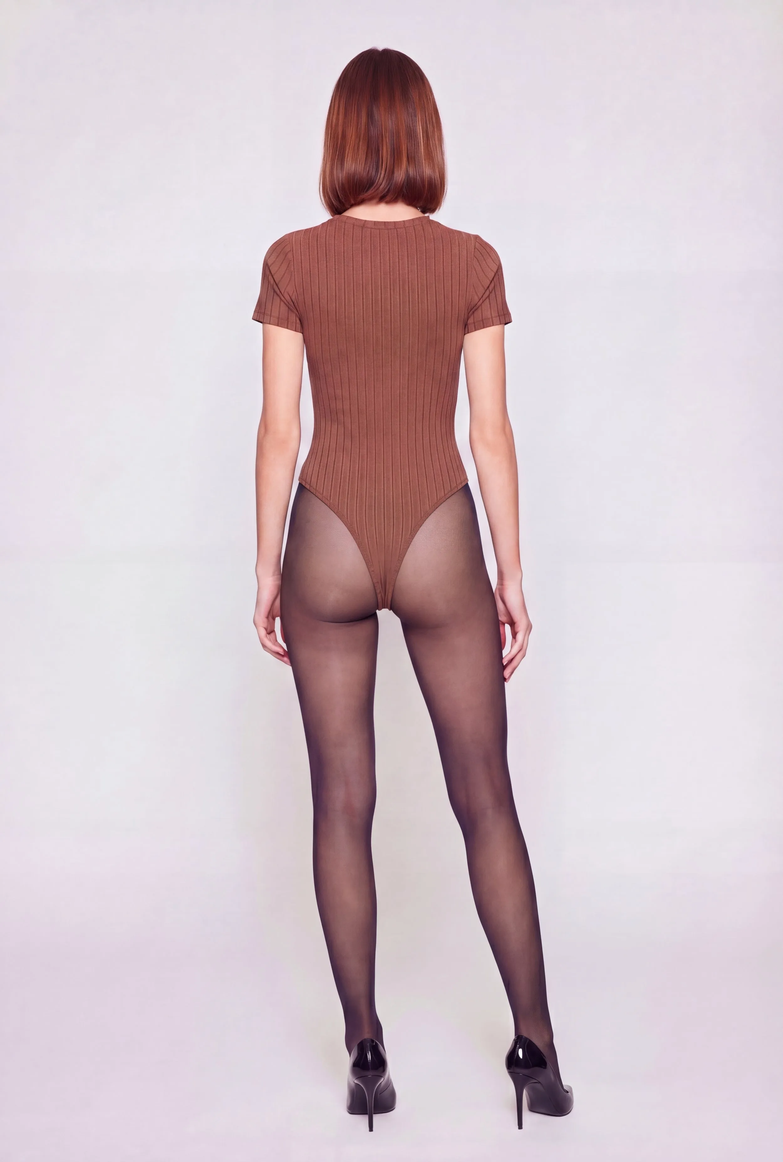 Ribbed Knit Solid Crew Neck Bodysuit sold by Rainbow product image thumbnail 5
