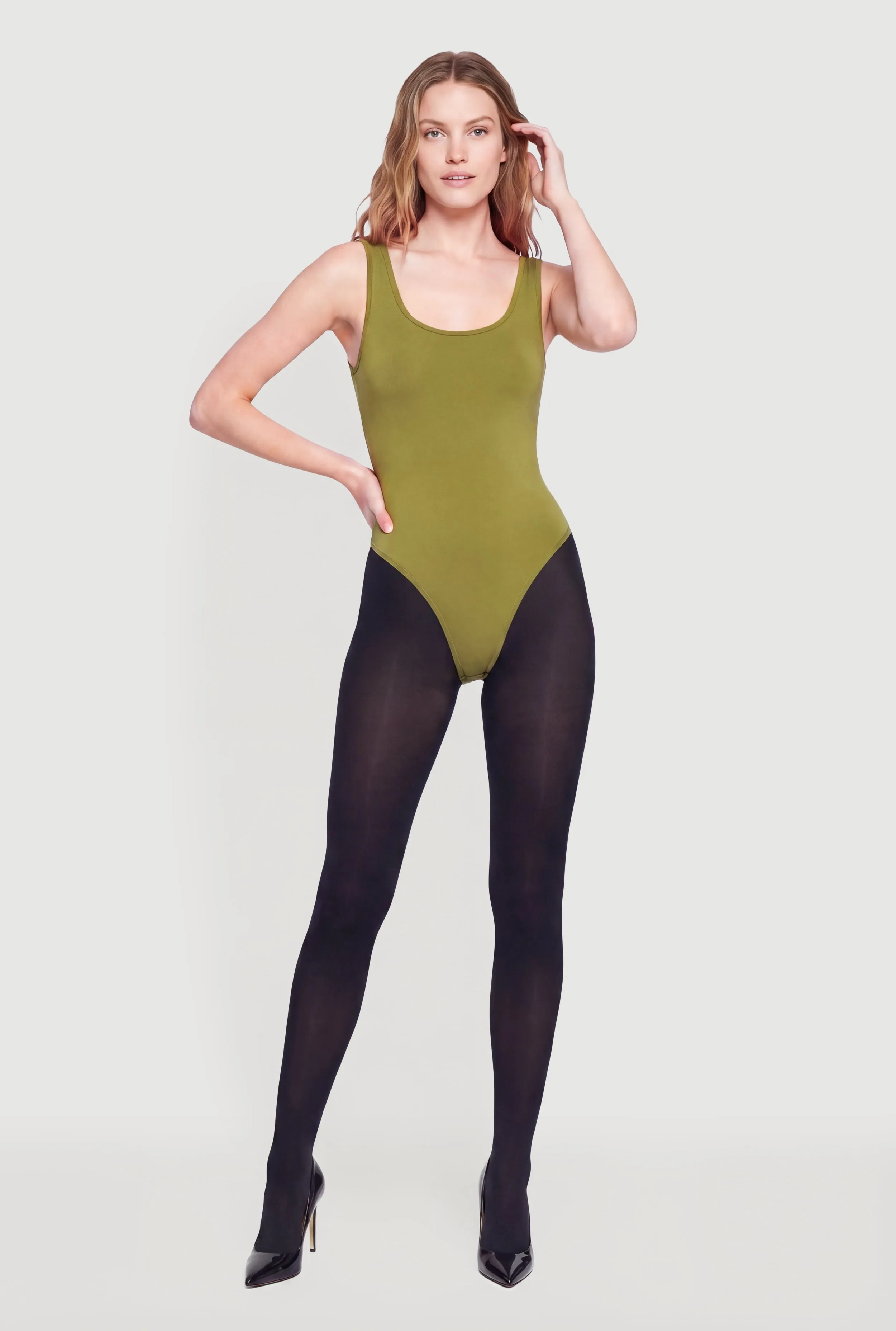 Scoop Neck Tank Bodysuit sold by Rainbow