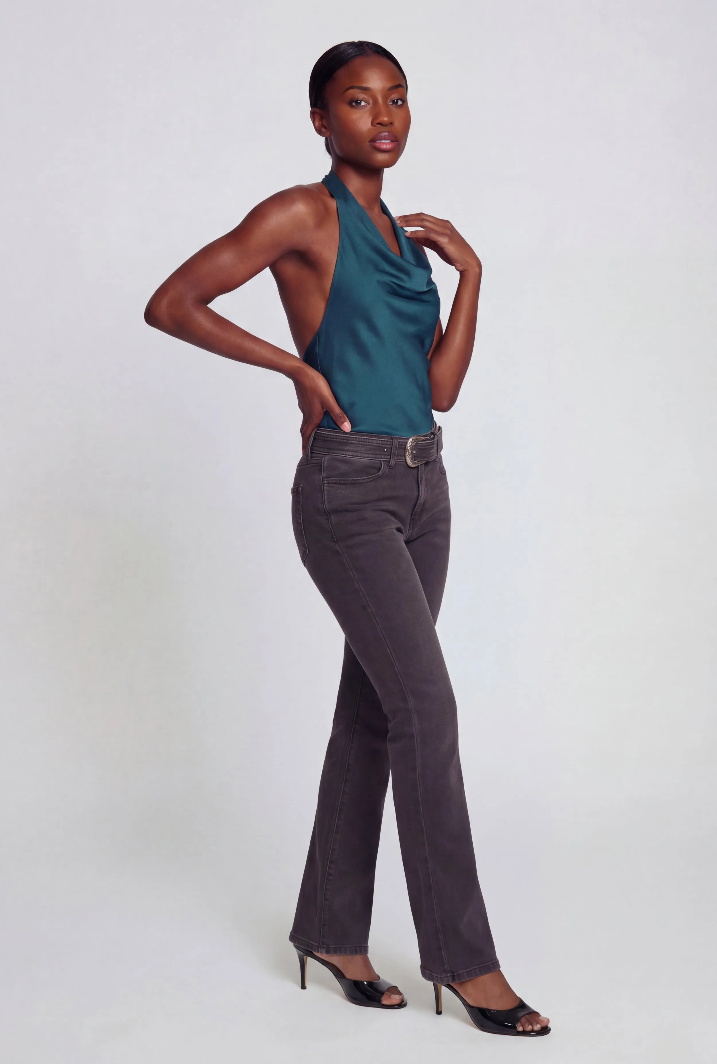 Satin Cowl Neck Halter Blouse sold by Rainbow product image thumbnail 3