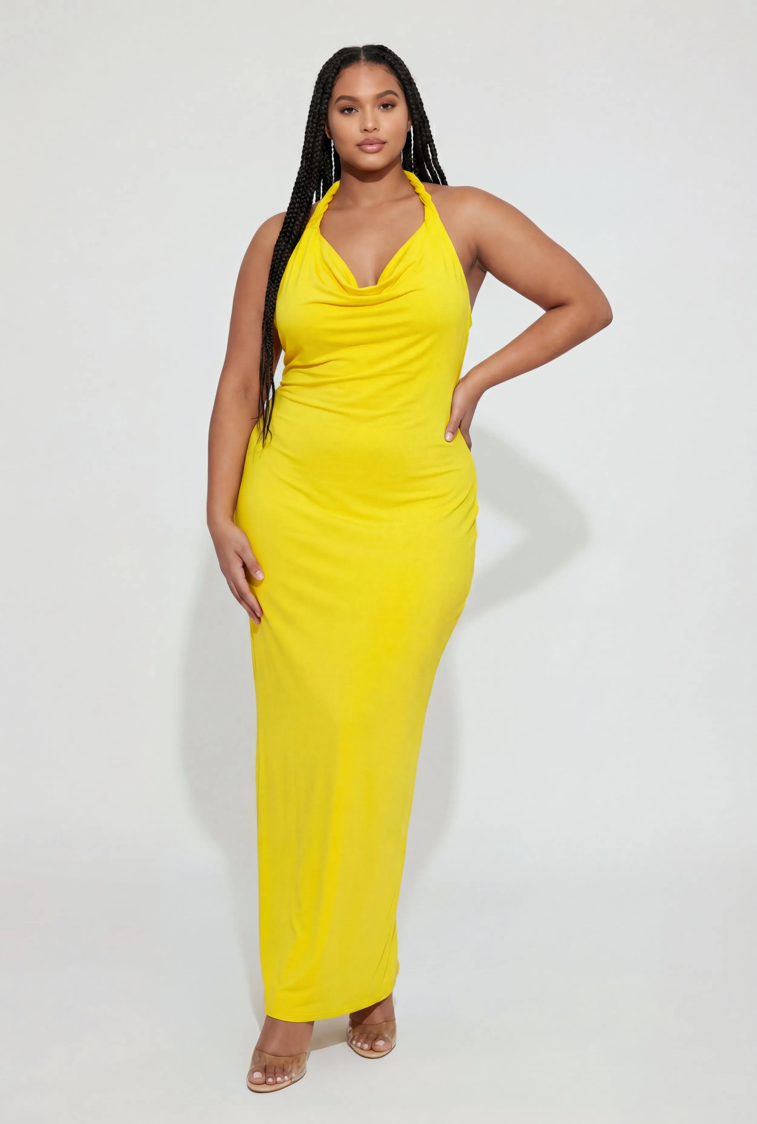 Plus Size Twisted Halter Cowl Neck Maxi Dress sold by Rainbow product image thumbnail 2