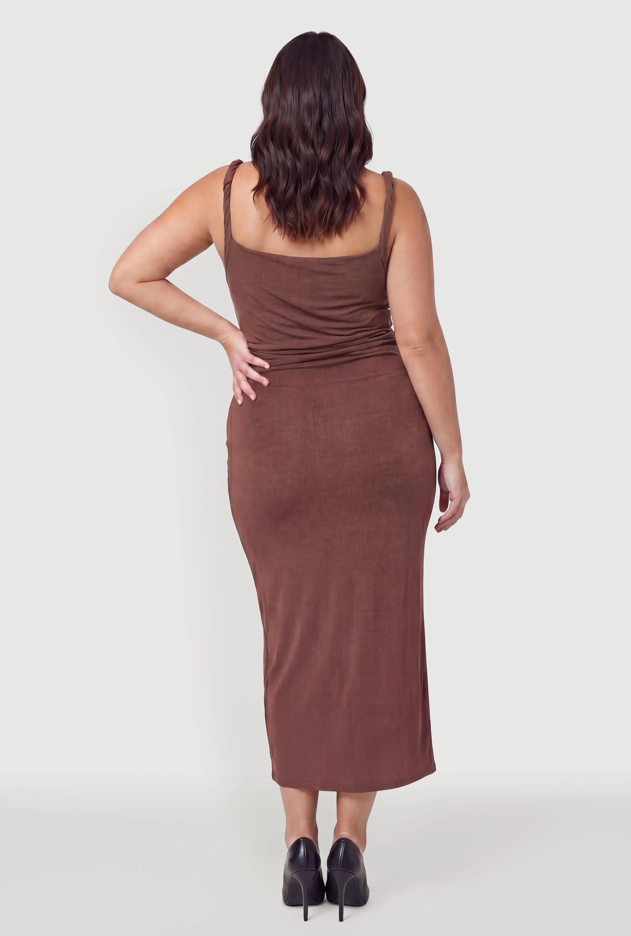 Plus Size Twisted Strap Side Ruched Maxi Dress sold by Rainbow product image thumbnail 3