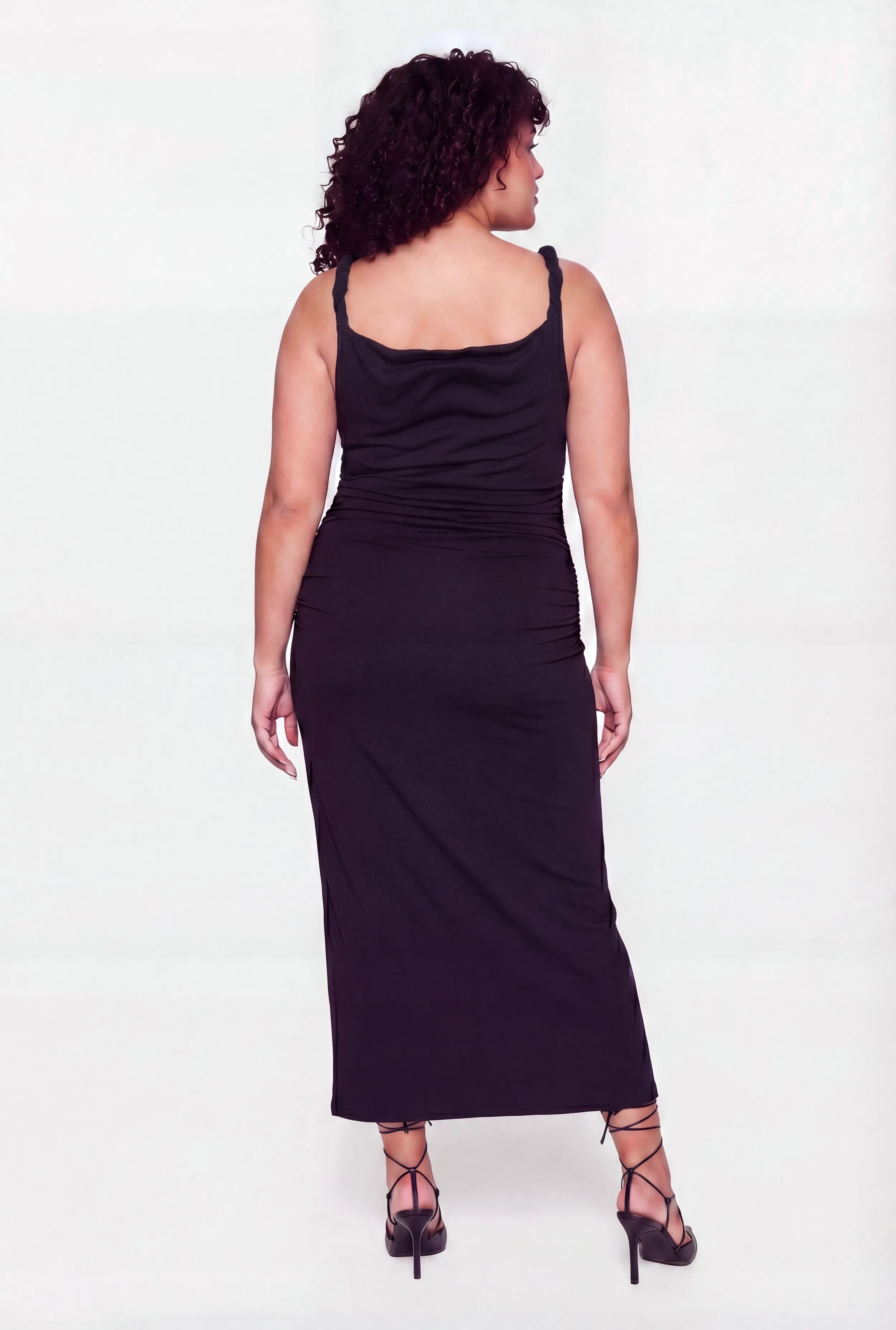 Plus Size Twisted Strap Side Ruched Maxi Dress sold by Rainbow product image thumbnail 5
