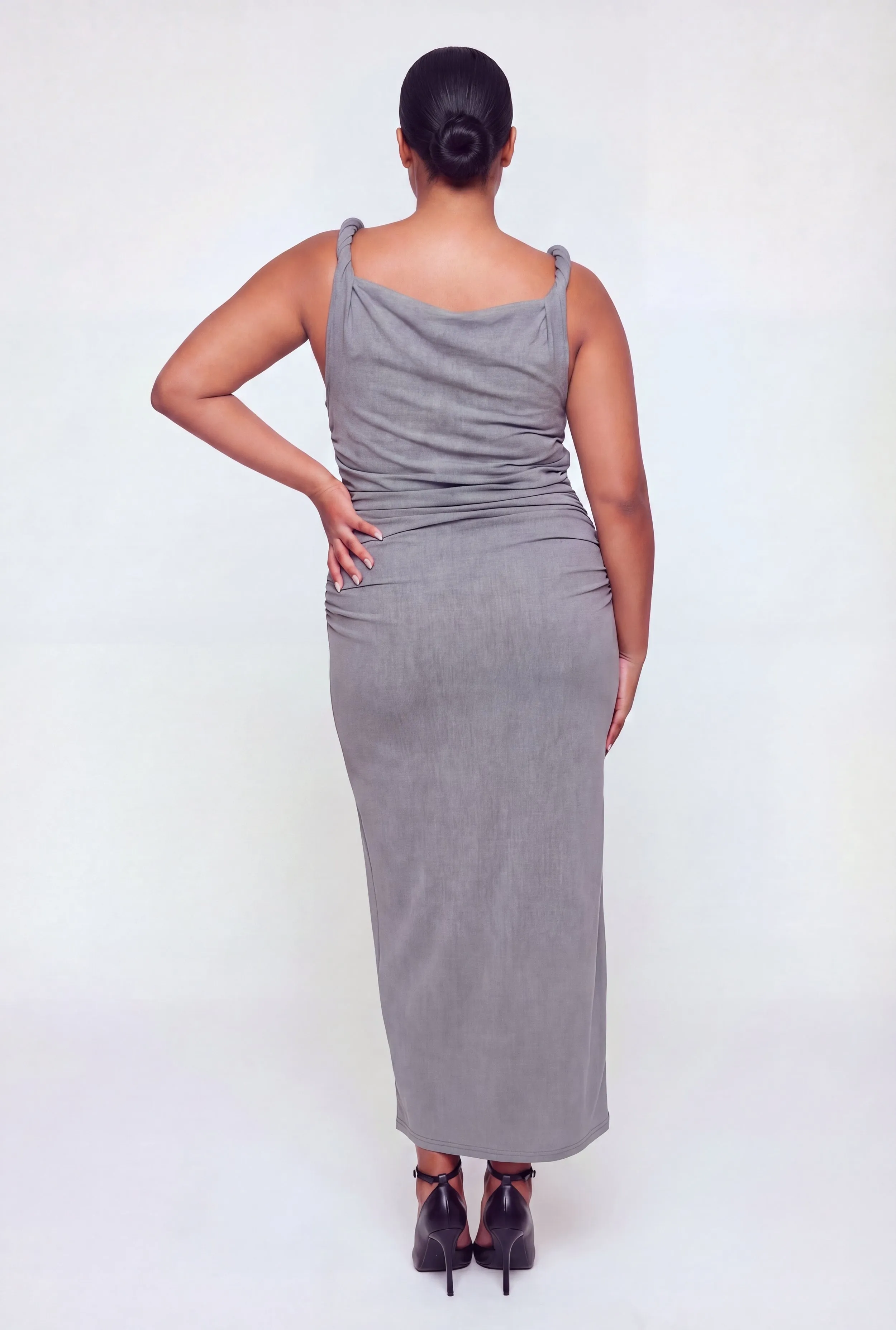 Plus Size Twisted Strap Side Ruched Maxi Dress sold by Rainbow product image thumbnail 5