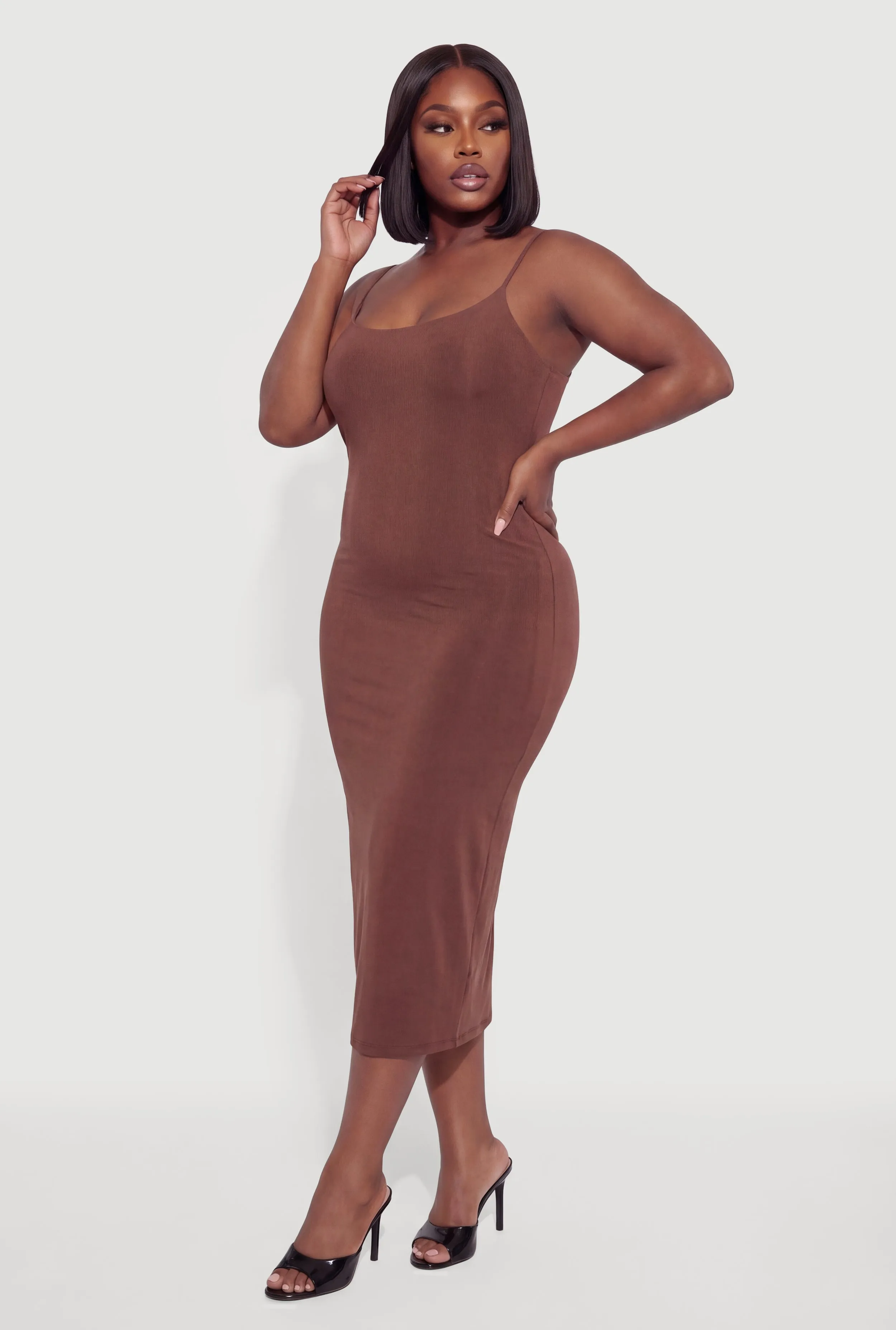 Plus Size Soft Knit Cami Midi Dress sold by Rainbow product image thumbnail 2