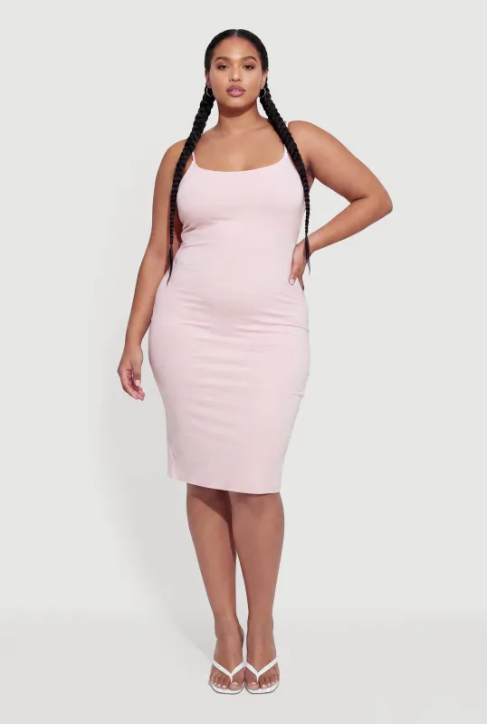 Plus Size Soft Knit Cami Midi Dress made by Ambiance