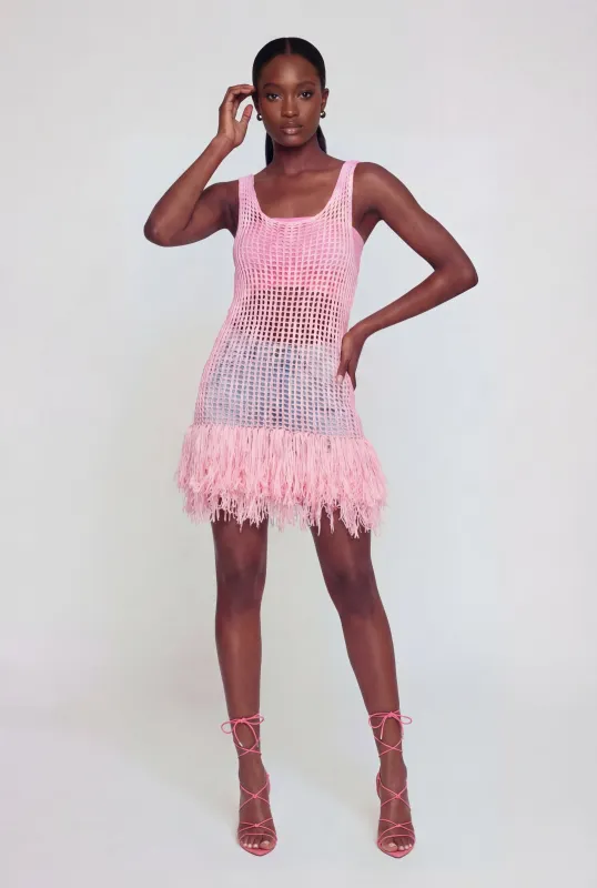 Crochet Fringe Hem Tank Top made by Rainbow