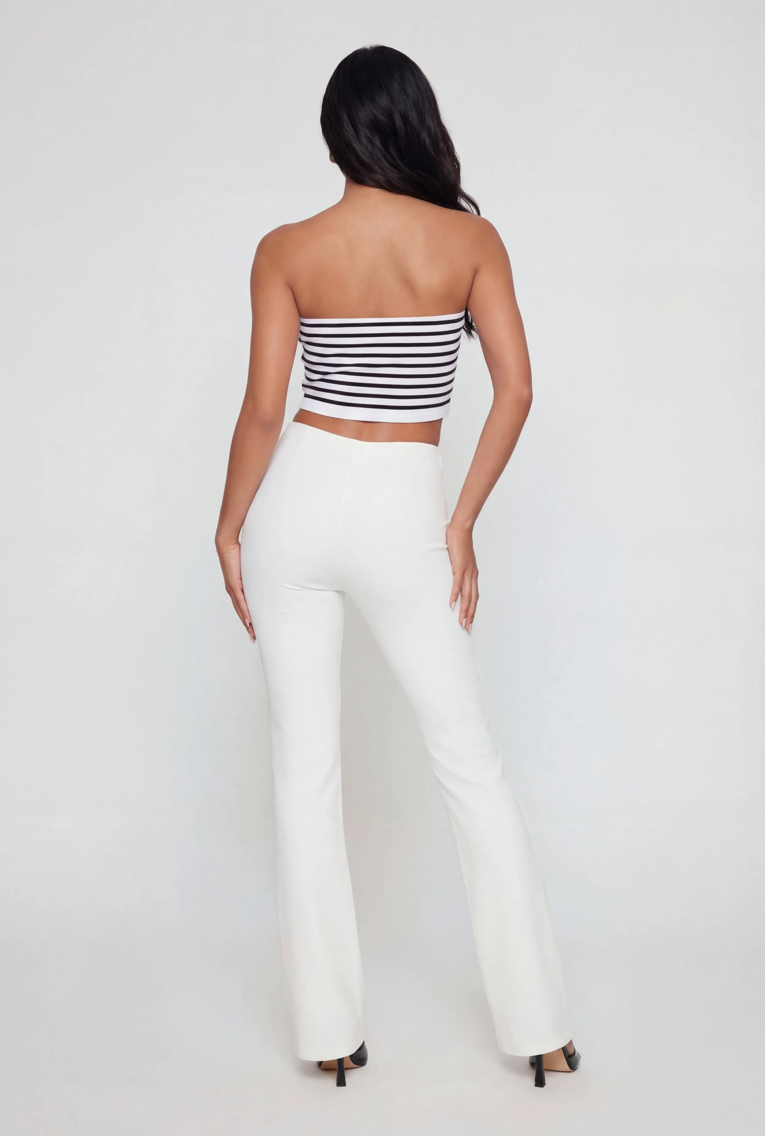Striped Fold Over Ruched Side Cropped Tube Top sold by Rainbow product image thumbnail 5