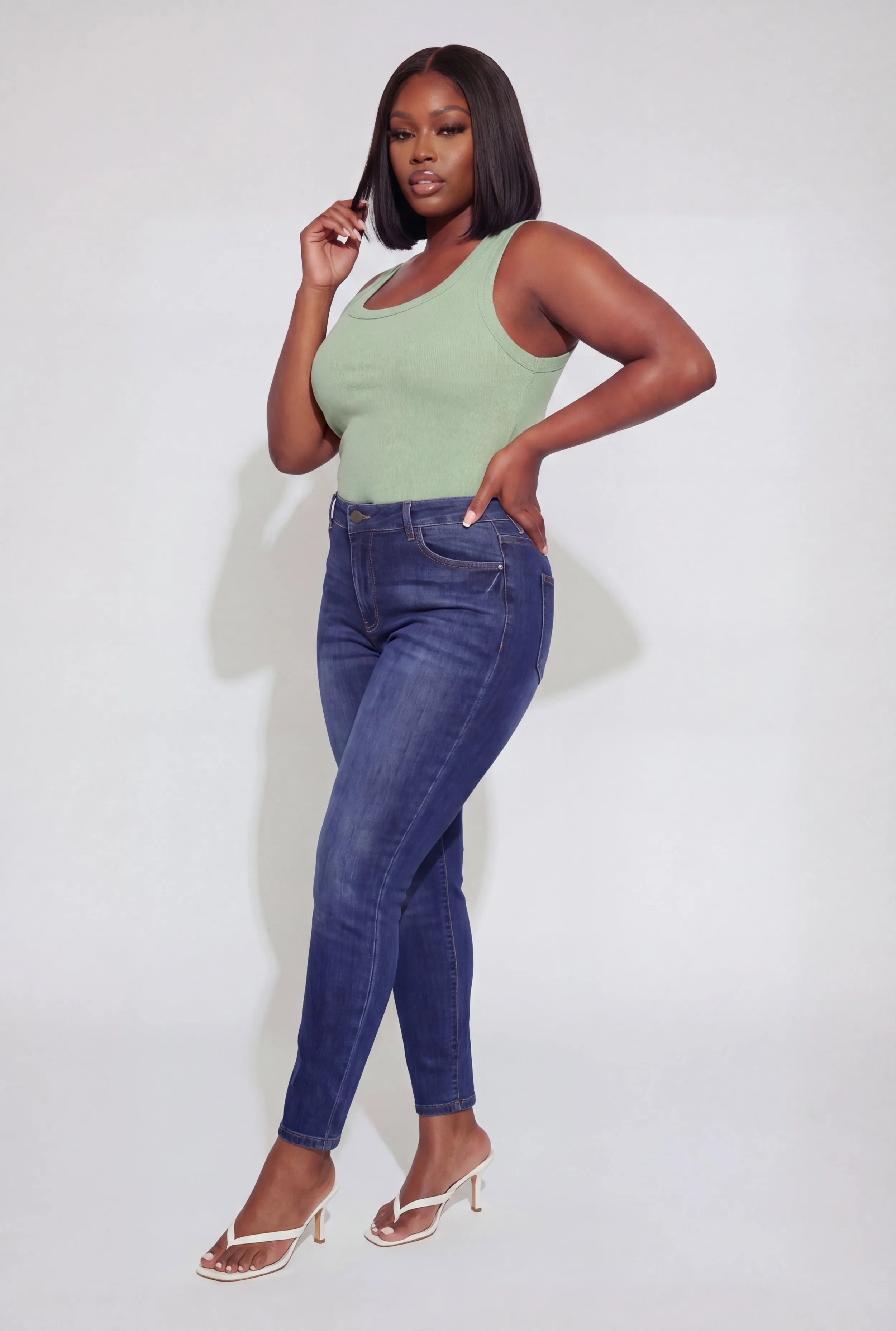 Plus Size Ribbed Knit Scoop Neck Tank Top sold by Rainbow product image thumbnail 3
