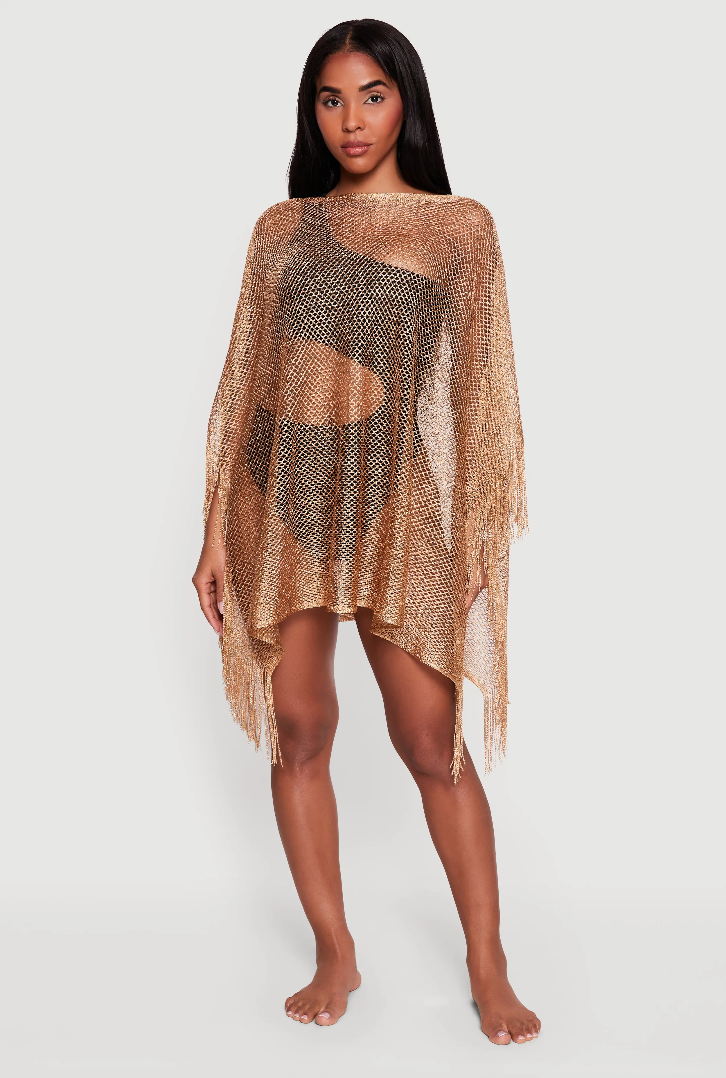 Lurex Fringe Poncho Cover Up sold by Rainbow product image thumbnail 5