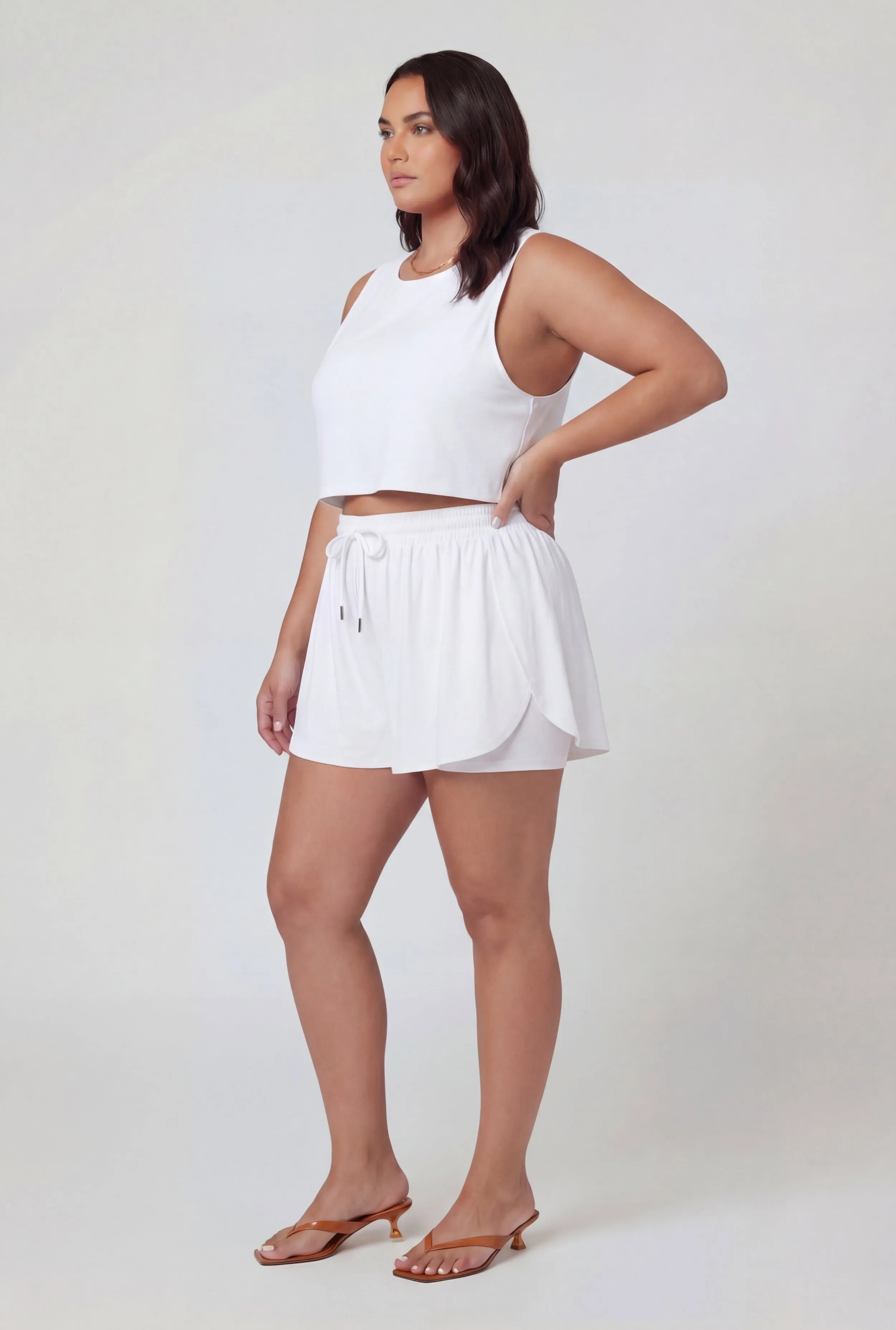 Plus Size Drawstring Waist Lined Dolphin Shorts sold by Rainbow product image thumbnail 2