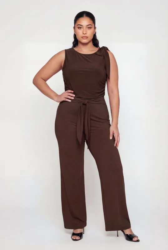 Plus Size Tie Waist Dress Pants made by Rainbow