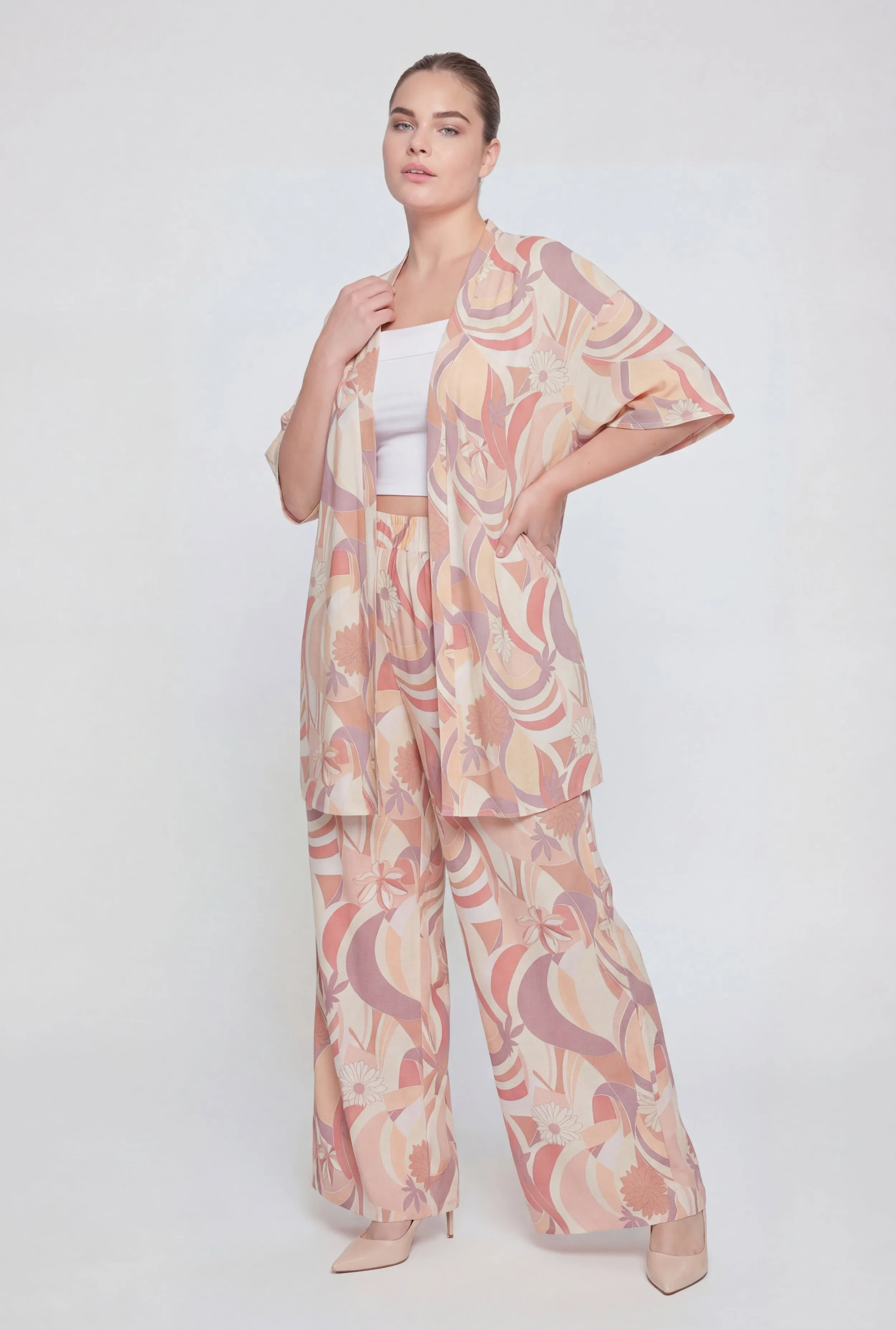 Plus Size Crepe Knit Patterned Casual Pants sold by Rainbow product image thumbnail 2