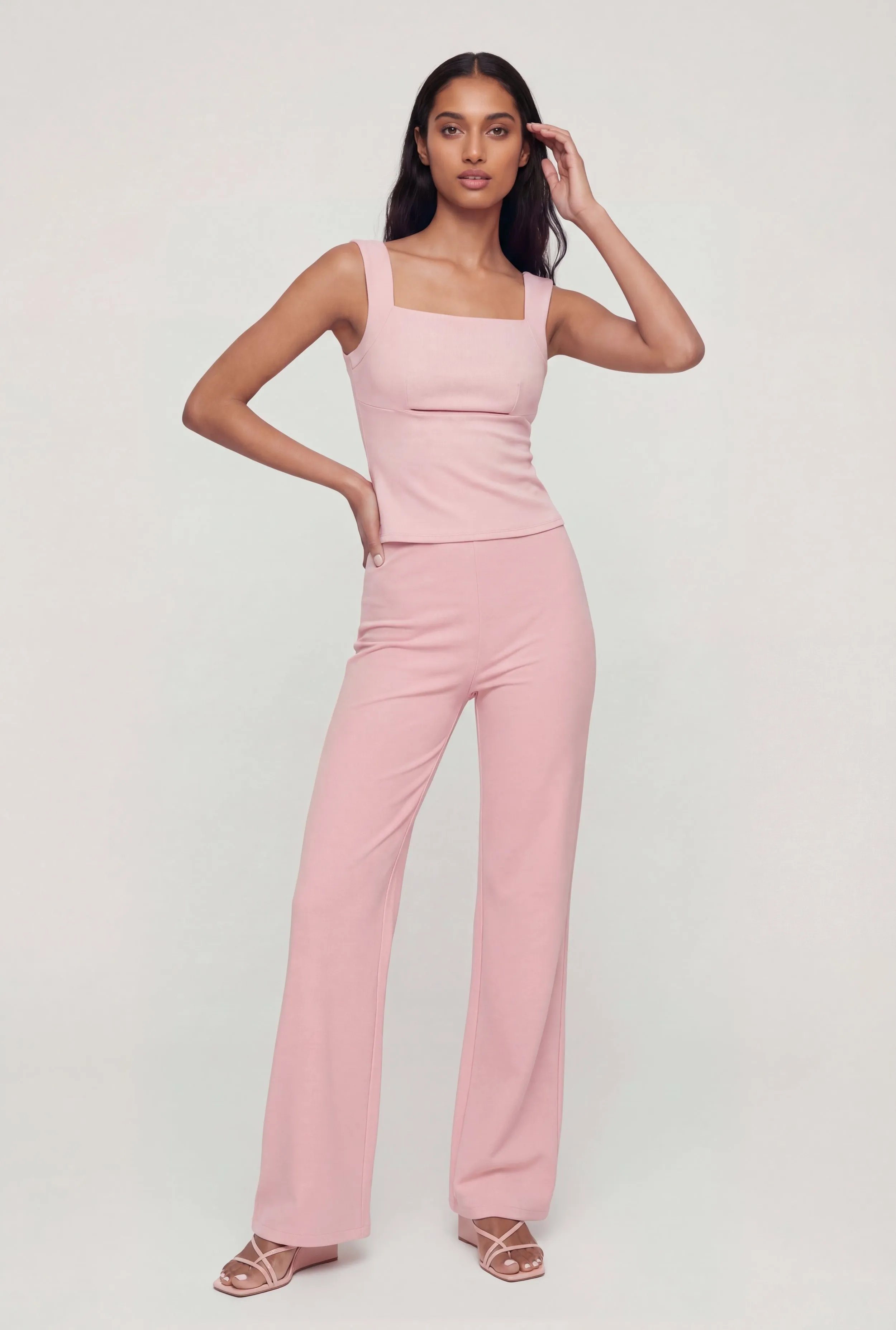 High Waisted Crepe Knit Casual Pants sold by Rainbow