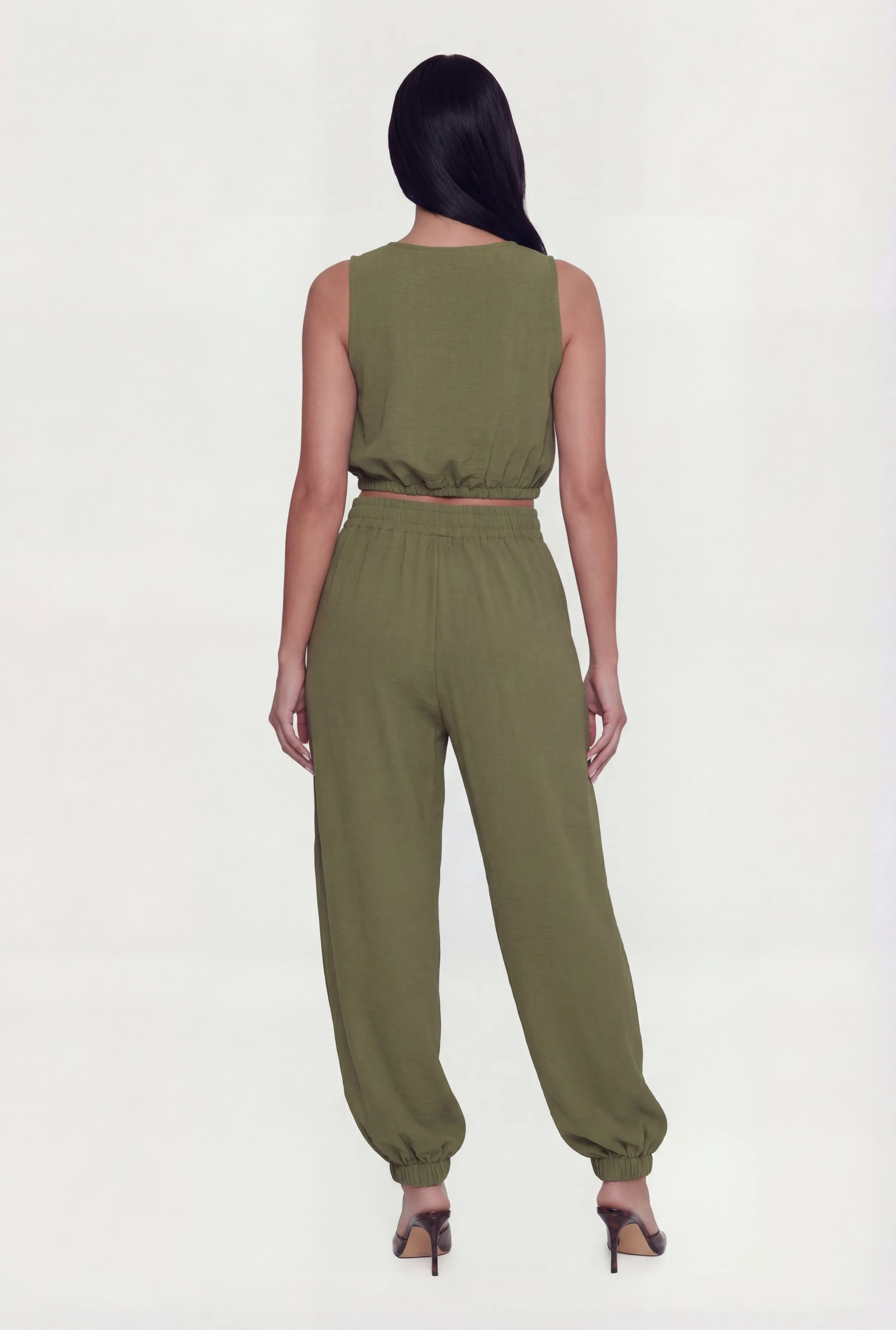 Crepe Knit High Waisted Pleated Harem Pants sold by Rainbow product image thumbnail 5