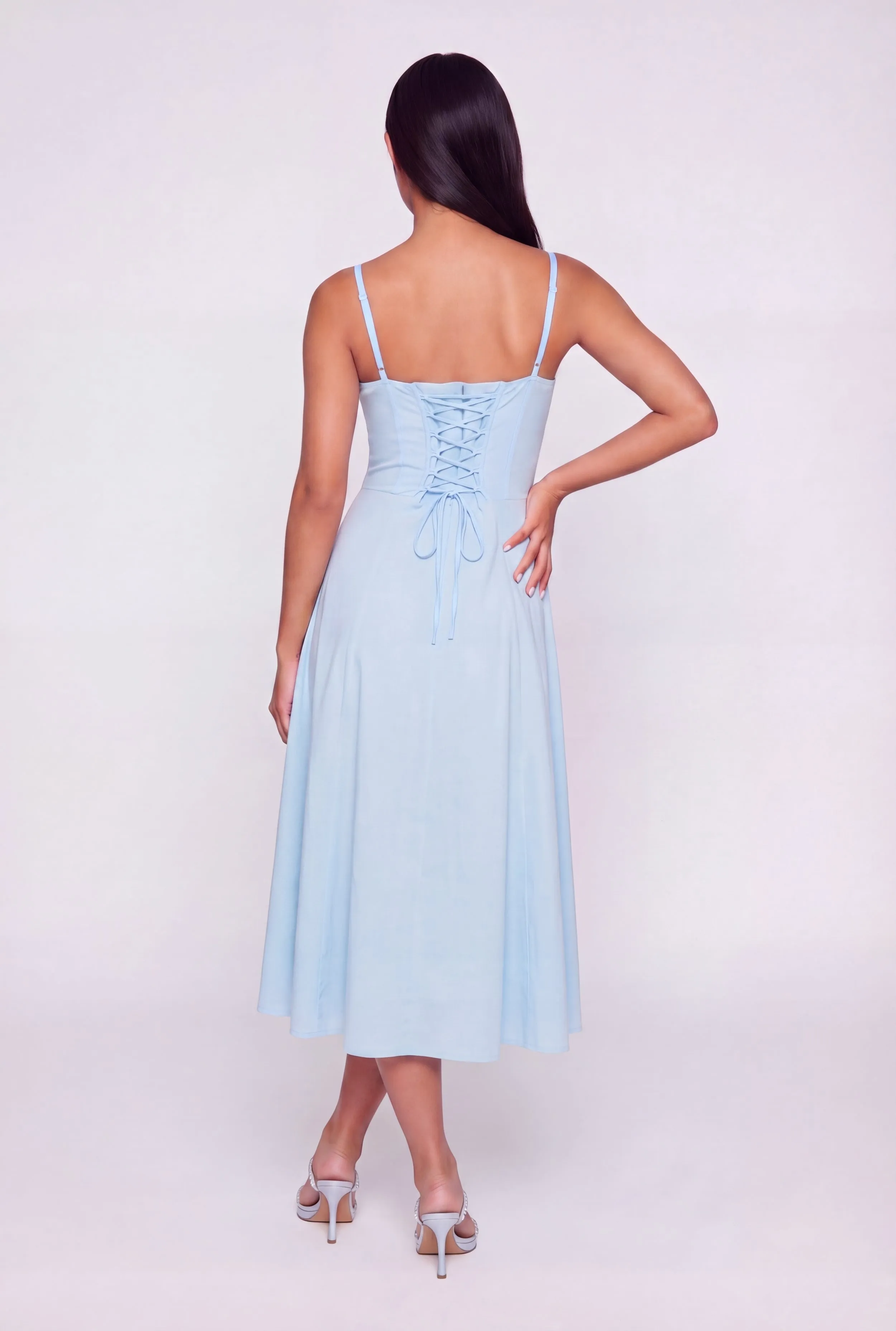 Drawstring Keyhole Lace Up Back Bustier Dress sold by Rainbow product image thumbnail 3
