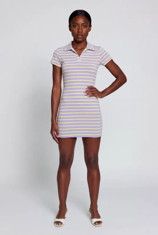 Short Sleeve Striped Polo Dress made by Daisy