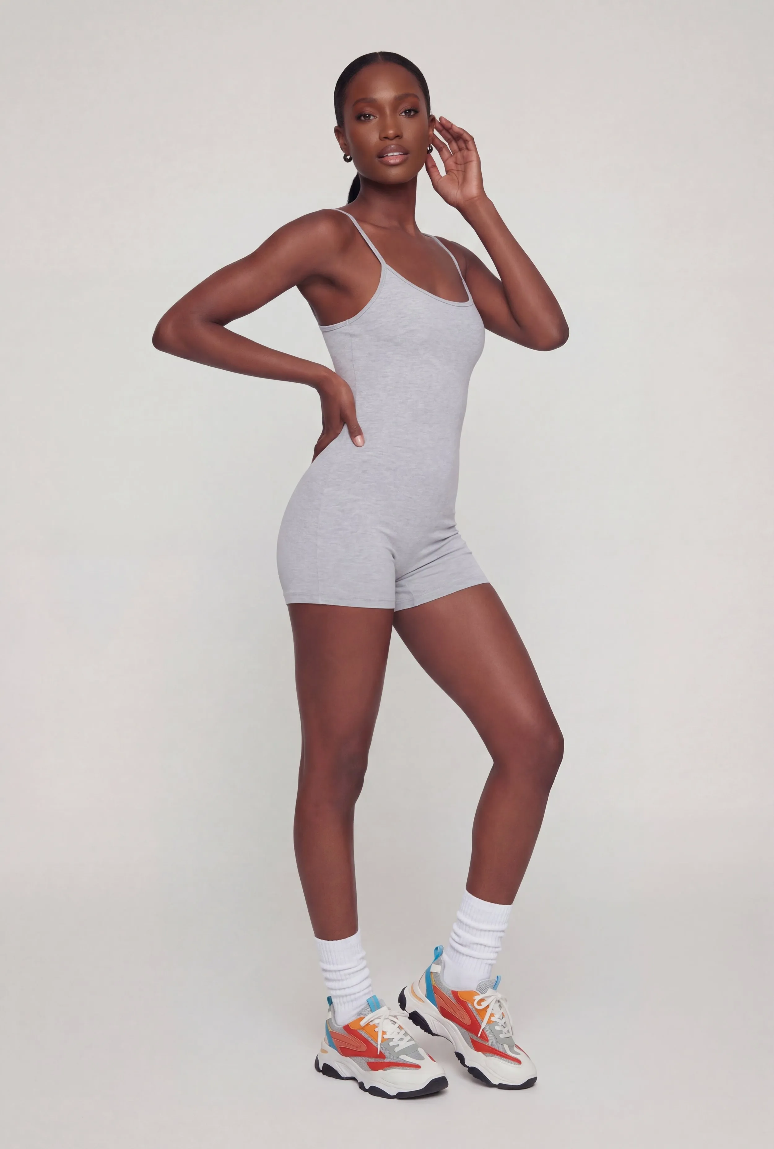 Scoop Neck Cami Biker Romper sold by Rainbow product image thumbnail 2