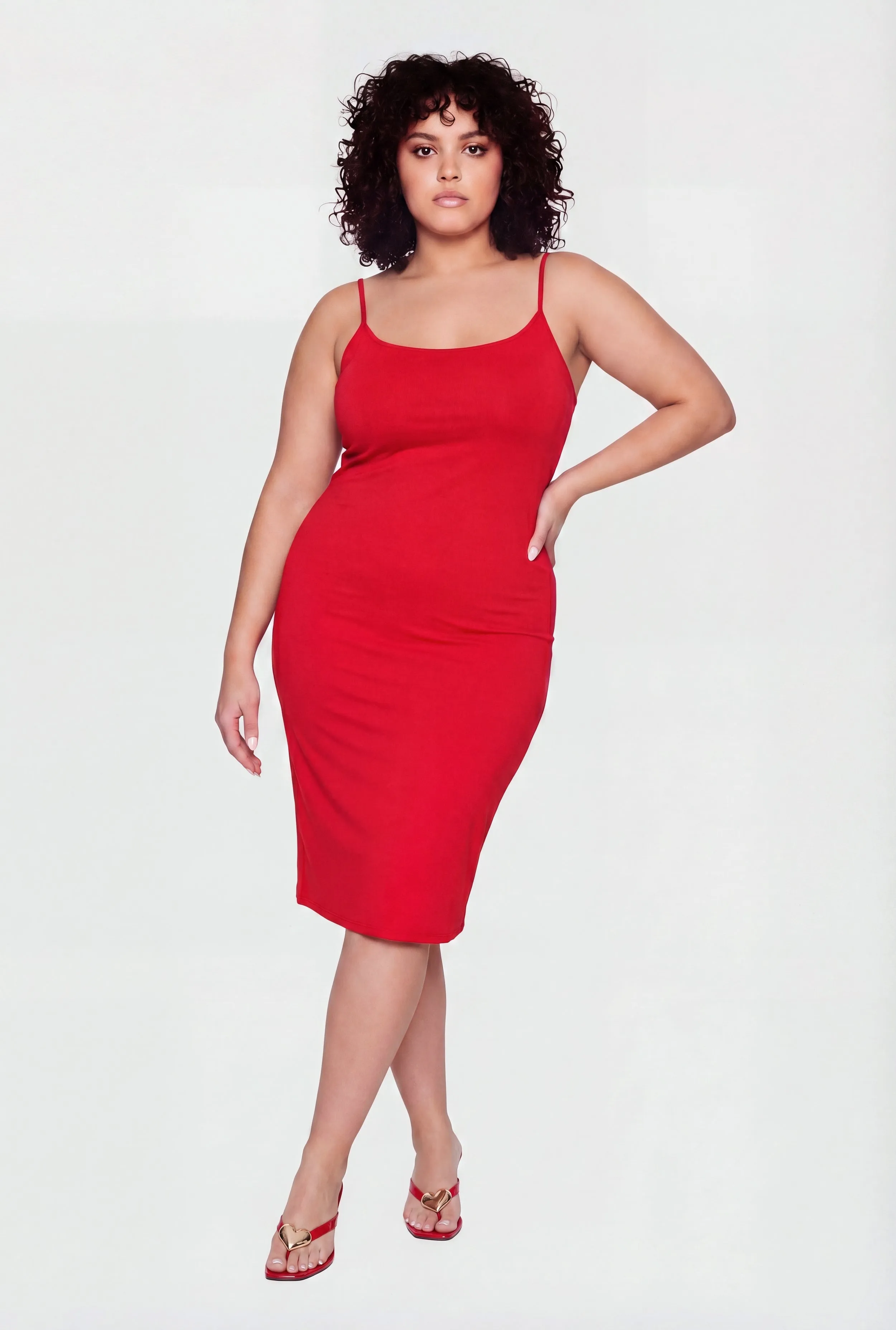 Plus Size Soft Knit Cami Midi Dress sold by Rainbow product image thumbnail 5