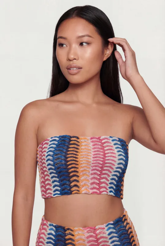 Patterned Cropped Tube Top made by Rainbow