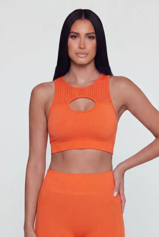 Seamless Cropped Keyhole Racerback Tank Top made by Rainbow