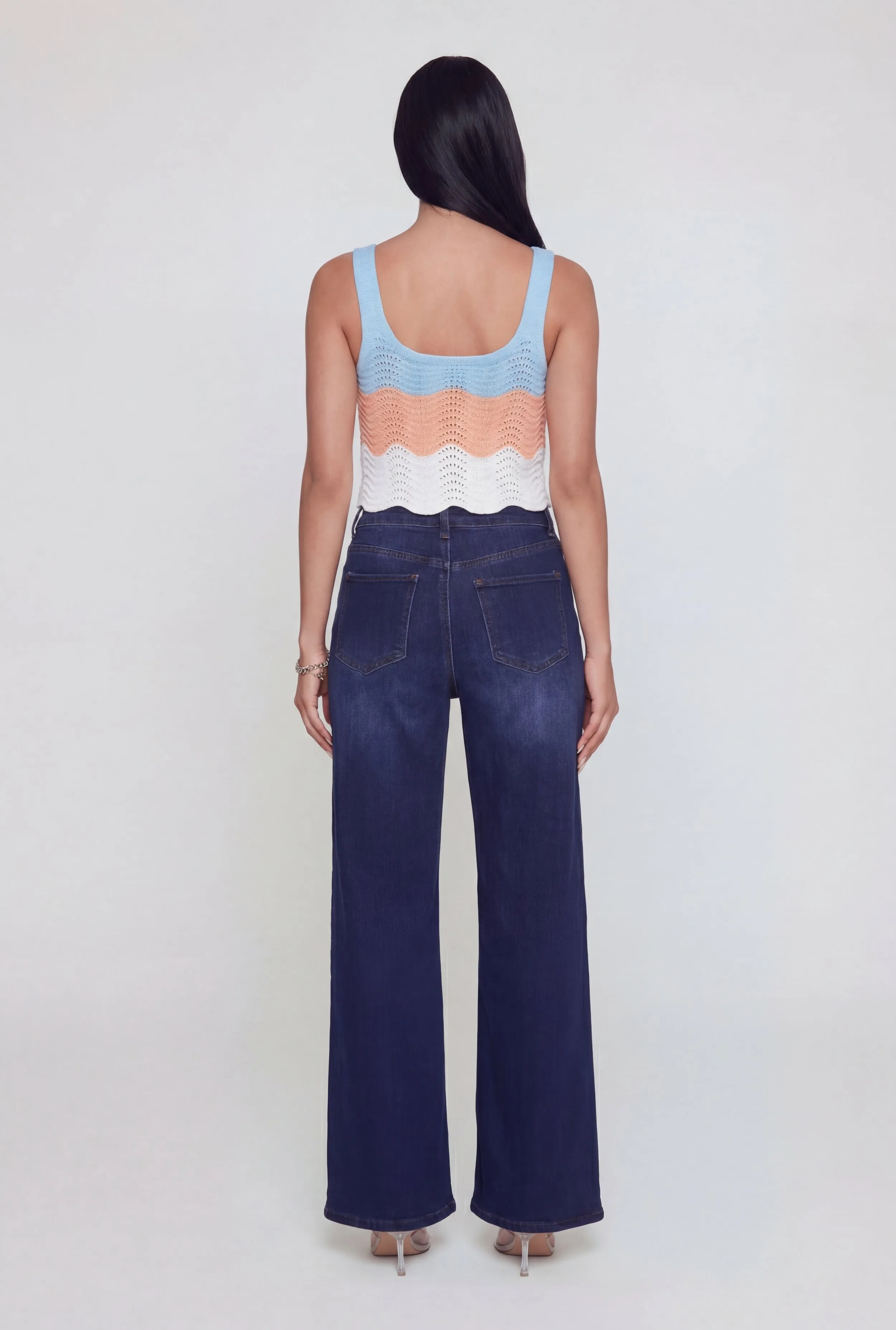 Color Blocked Crochet Crop Top sold by Rainbow product image thumbnail 5