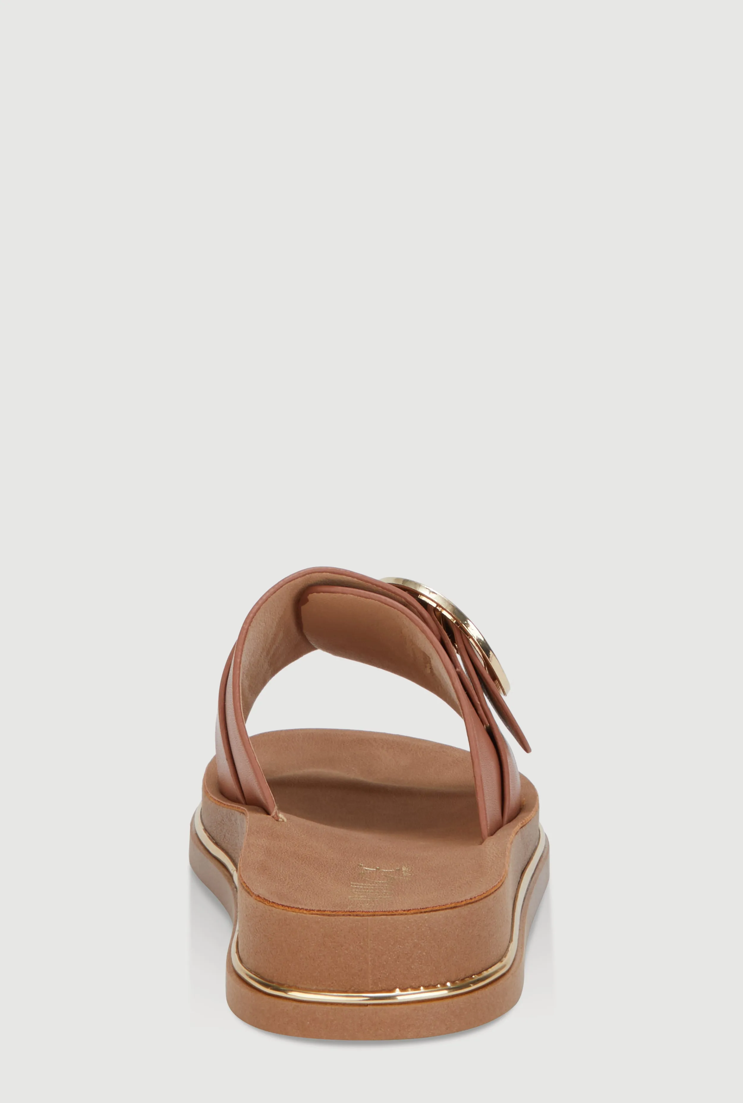 Faux Leather Buckle Detail Footbed Sandals sold by Rainbow product image thumbnail 3