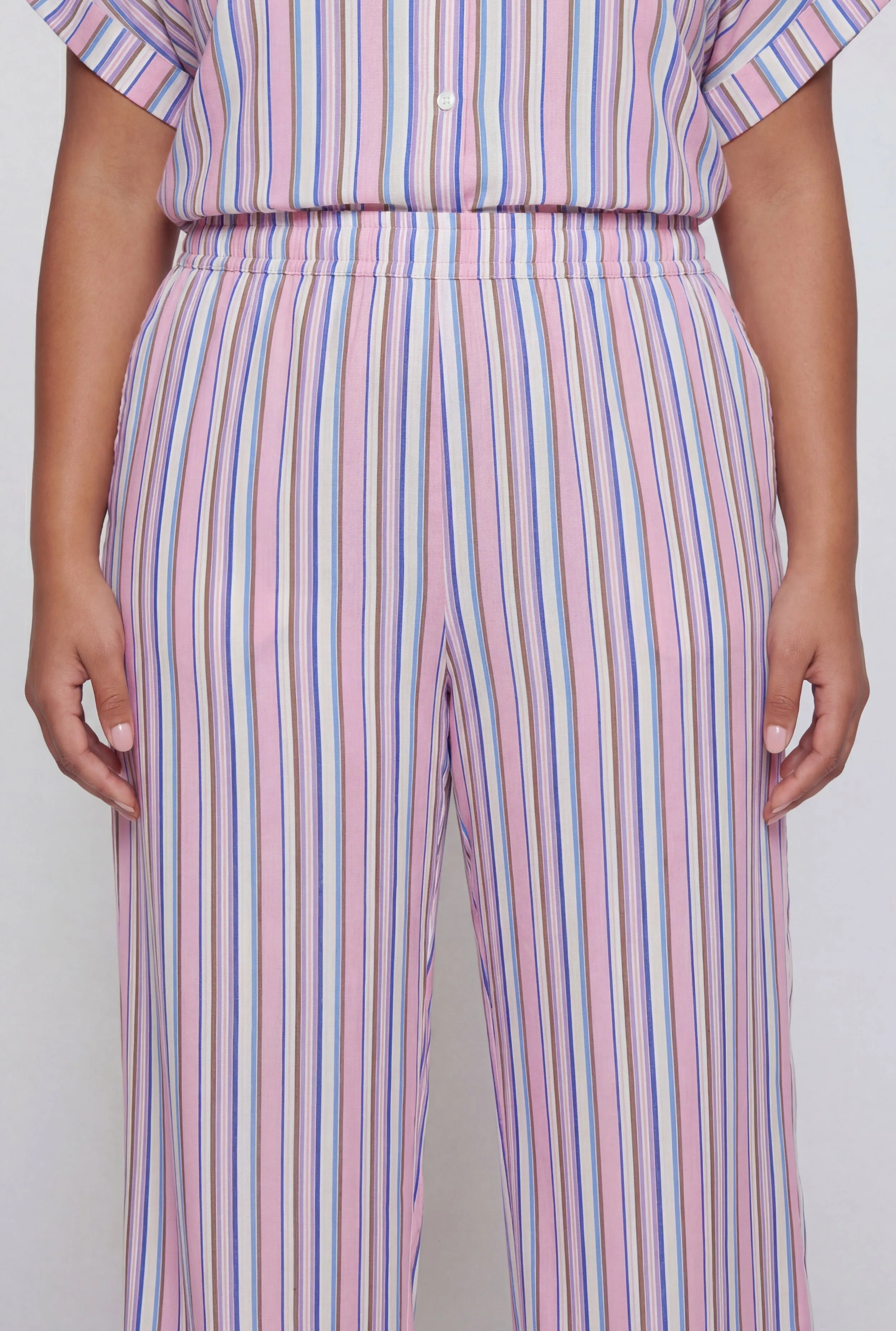 Plus Size Crepe Knit Striped Wide Leg Pants sold by Rainbow product image thumbnail 3