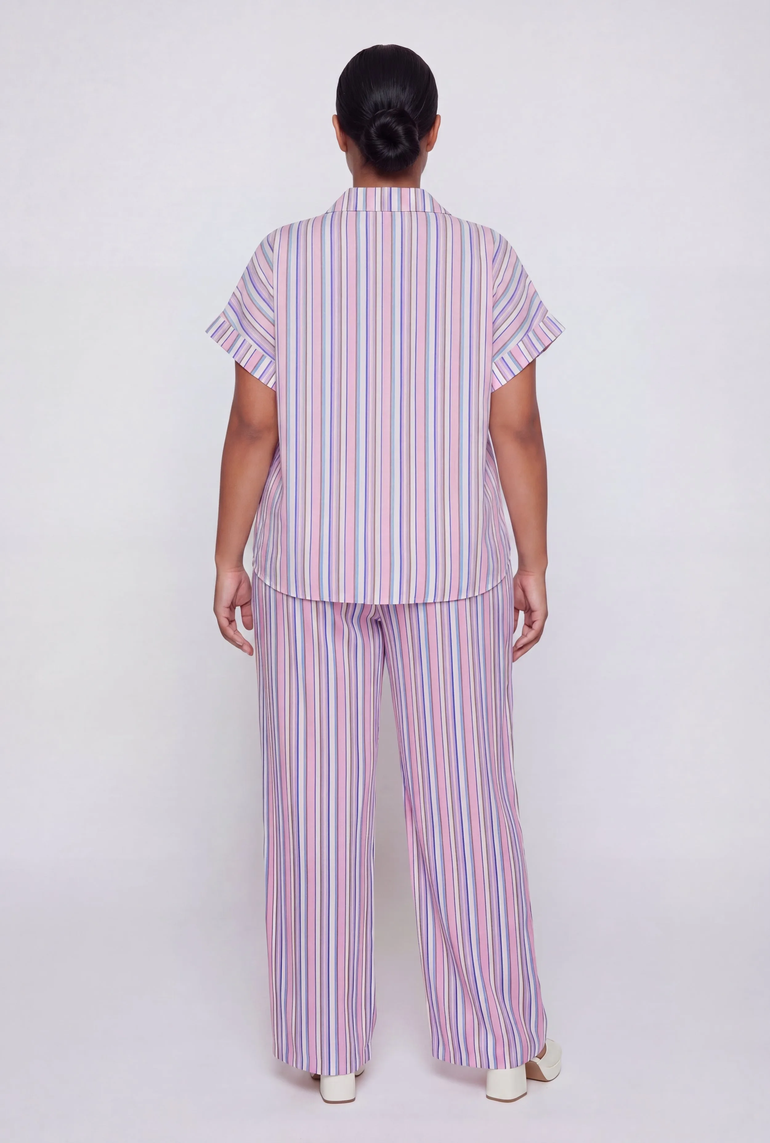 Plus Size Crepe Knit Striped Wide Leg Pants sold by Rainbow product image thumbnail 5